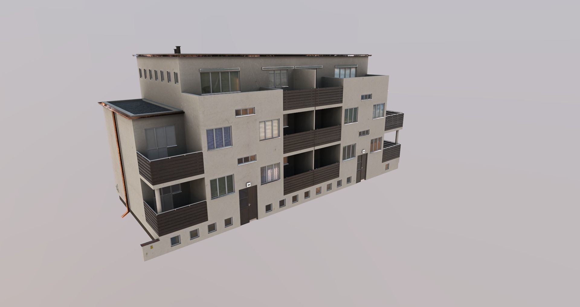 Low-Poly Background Buildings Pack Low-poly 3D model_30