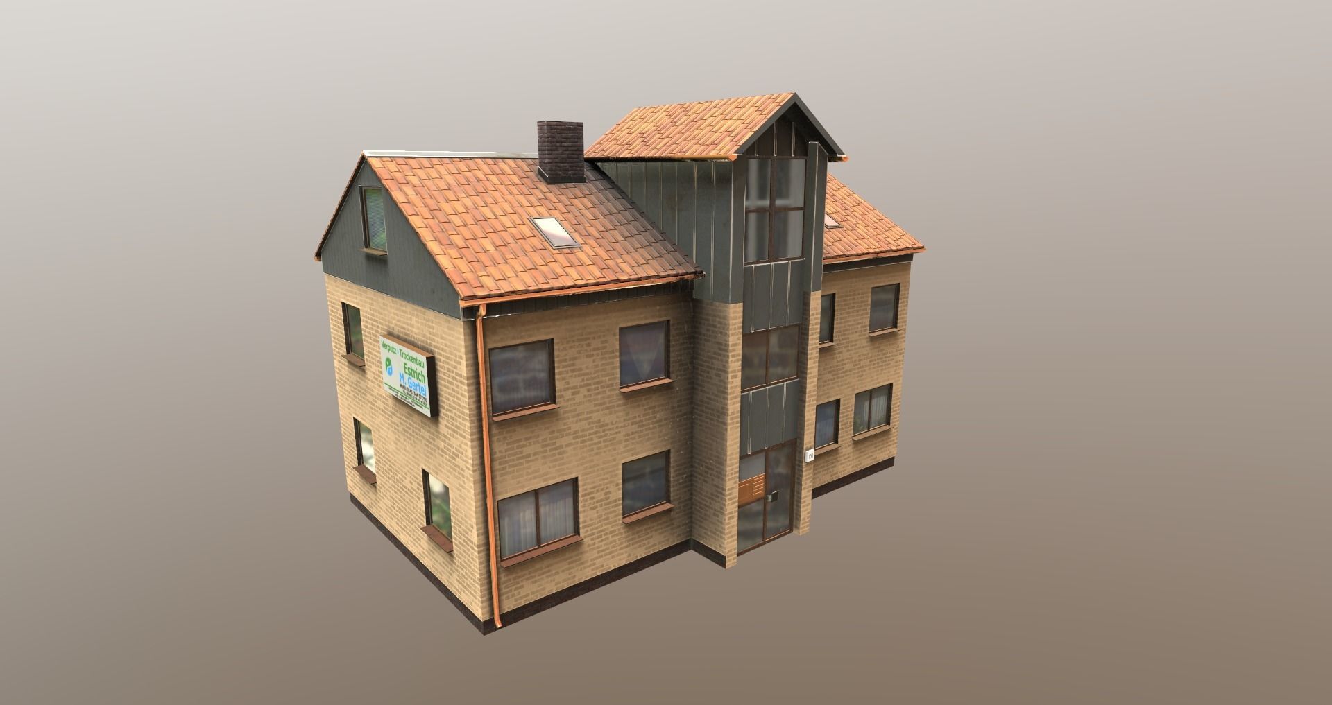 Low-Poly Background Buildings Pack Low-poly 3D model_6