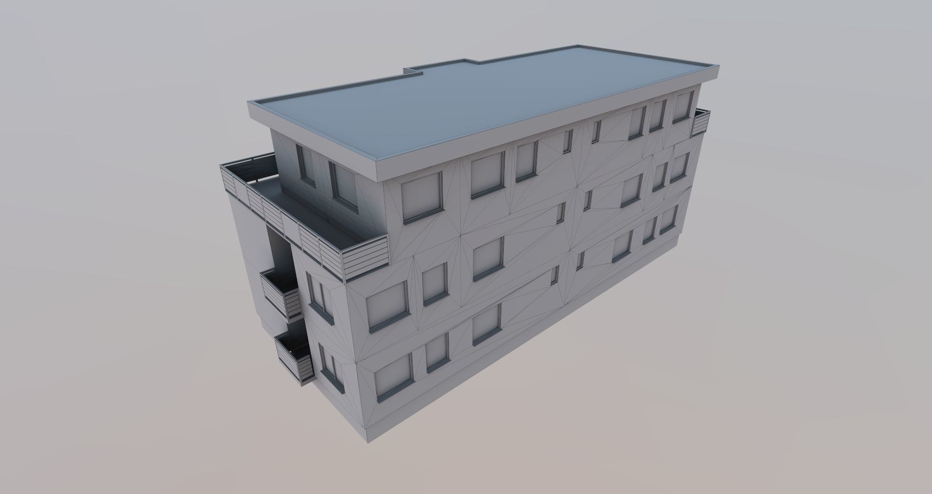 Low-Poly Background Buildings Pack Low-poly 3D model_54