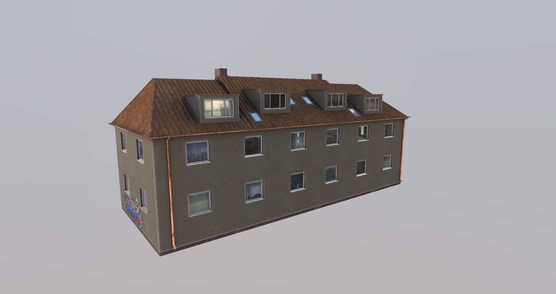 Low-Poly Background Buildings Pack Low-poly 3D model_3