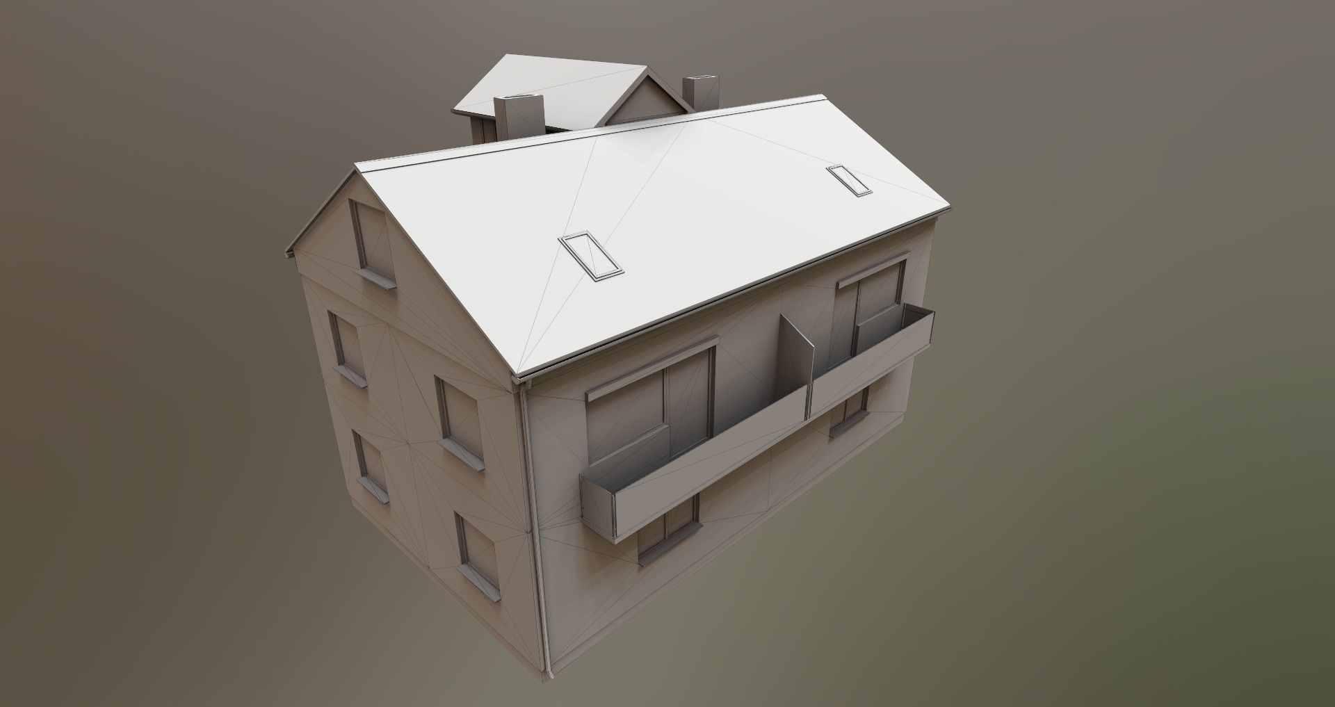 Low-Poly Background Buildings Pack Low-poly 3D model_9