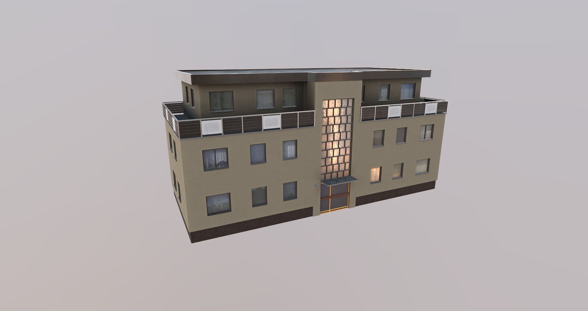Low-Poly Background Buildings Pack Low-poly 3D model_51