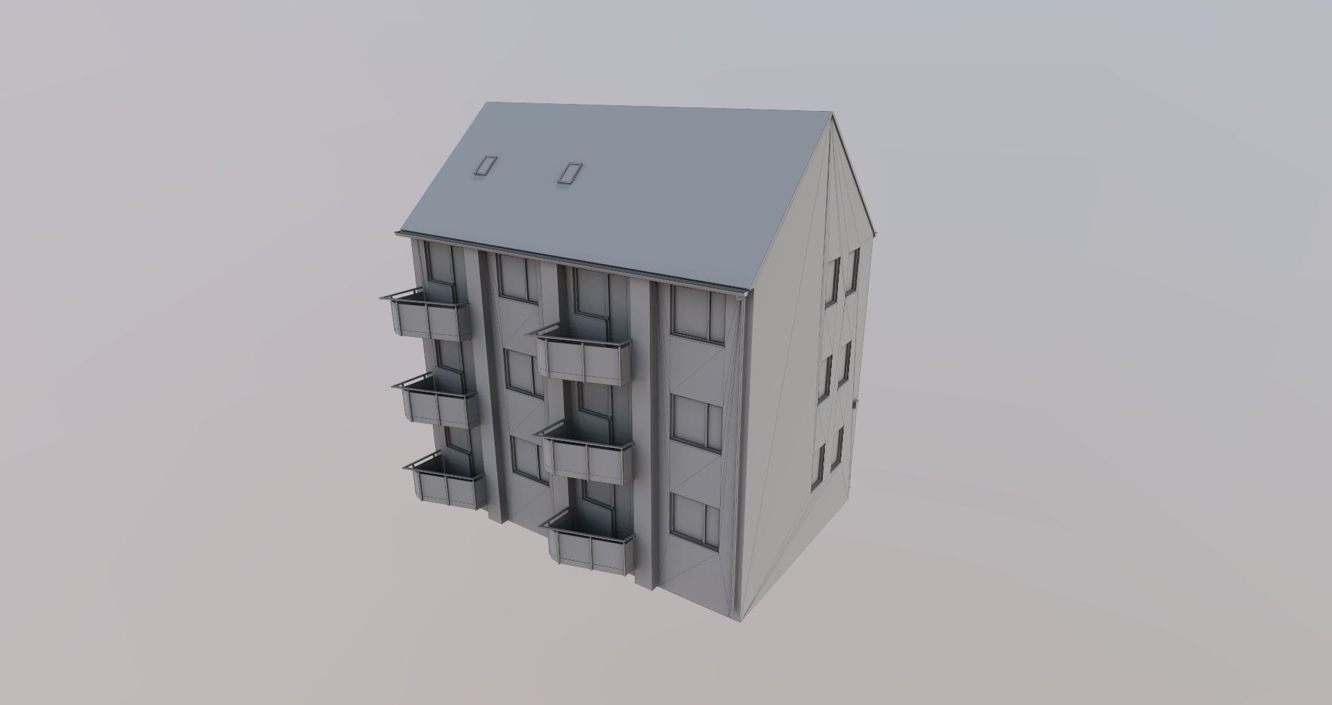 Low-Poly Background Buildings Pack Low-poly 3D model_46
