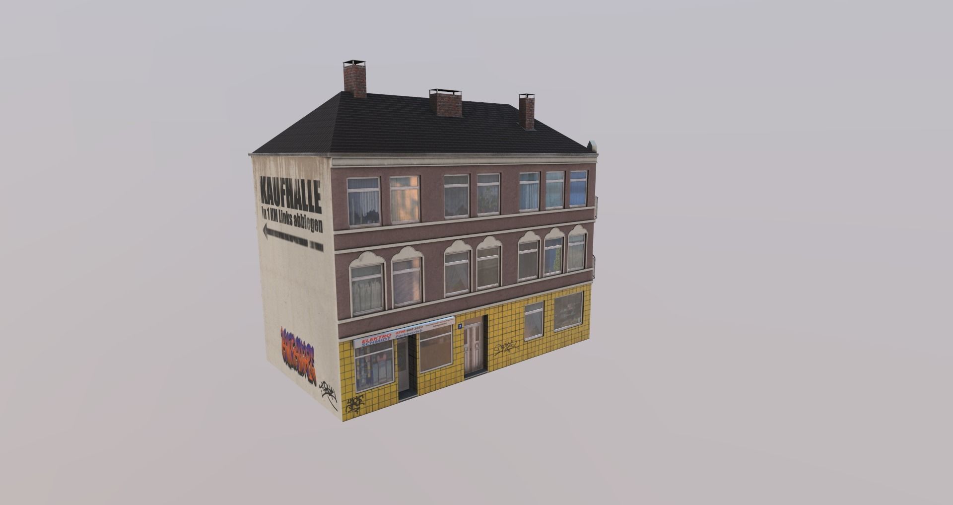 Low-Poly Background Buildings Pack Low-poly 3D model_14