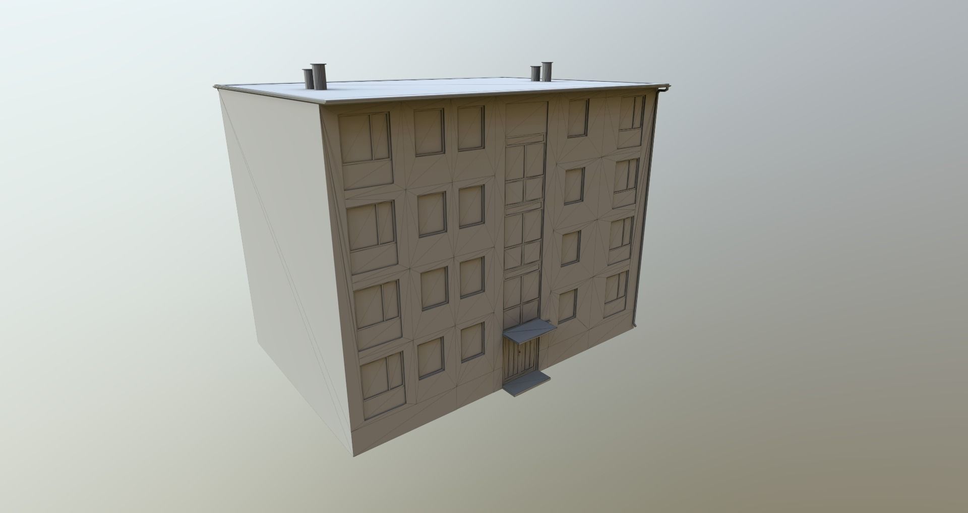 Low-Poly Background Buildings Pack Low-poly 3D model_12