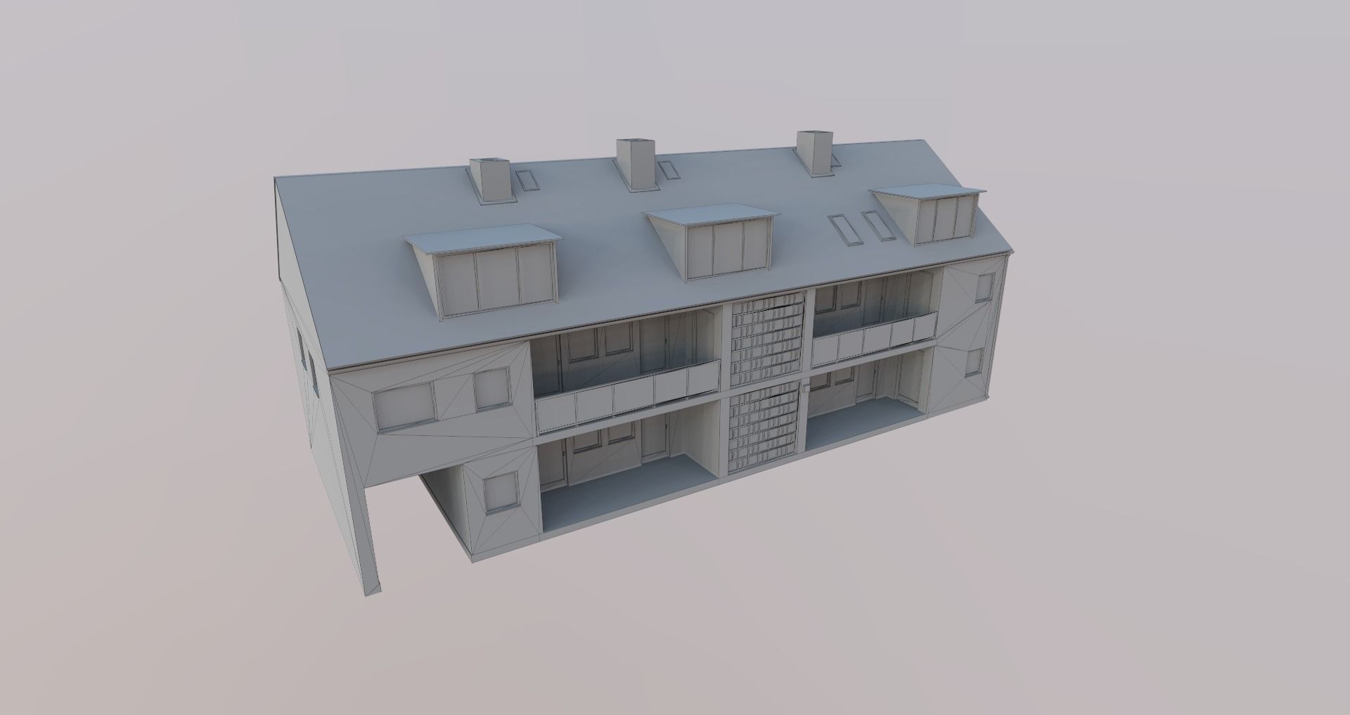 Low-Poly Background Buildings Pack Low-poly 3D model_49