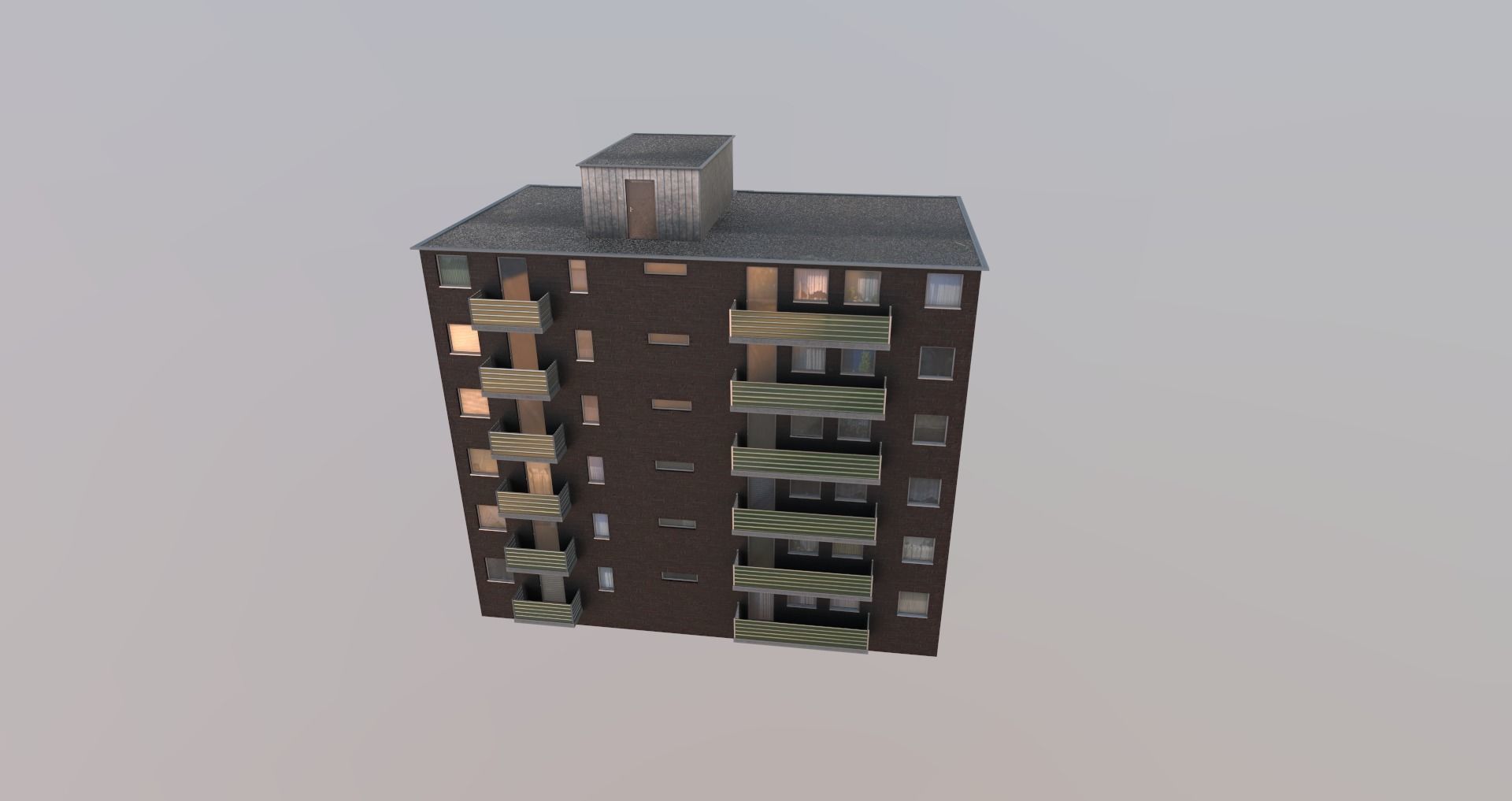 Low-Poly Background Buildings Pack Low-poly 3D model_40