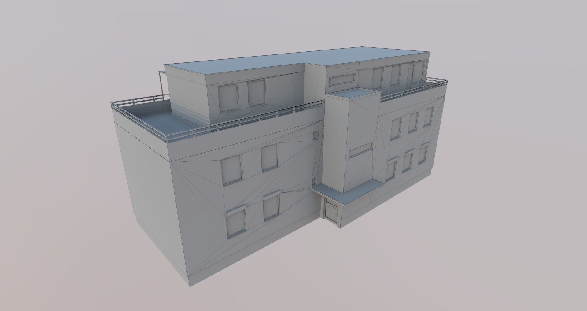 Low-Poly Background Buildings Pack Low-poly 3D model_36