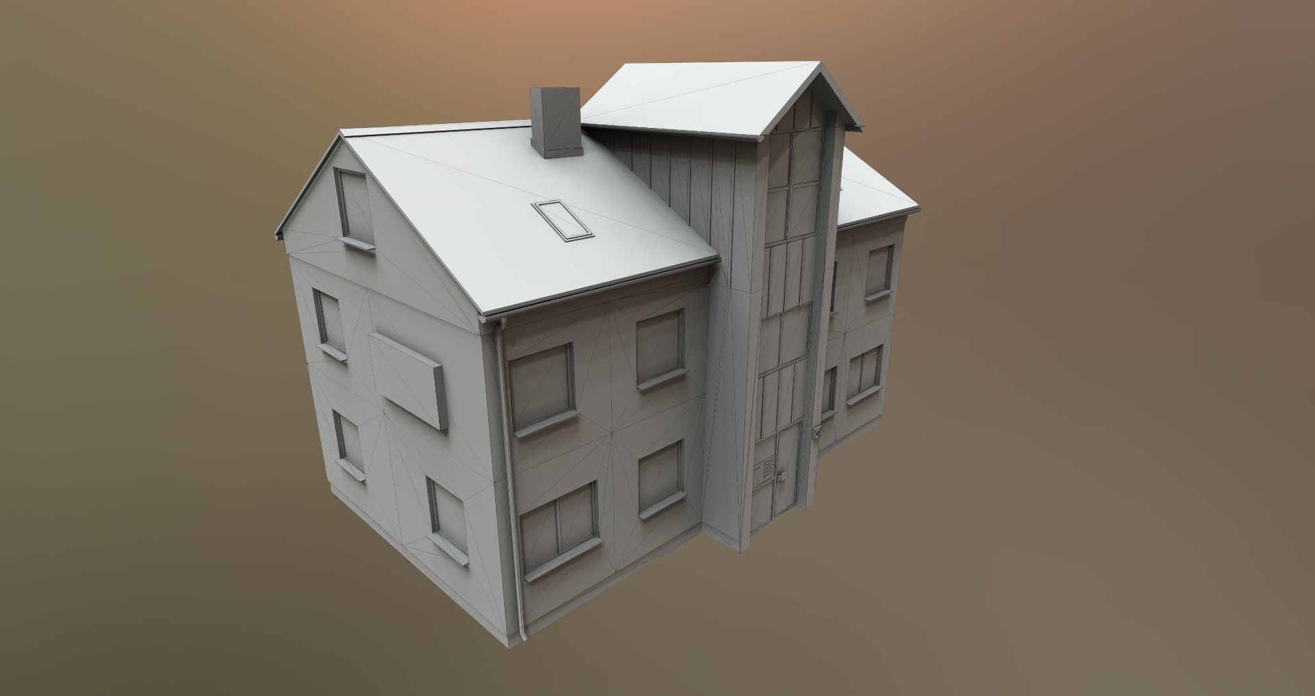 Low-Poly Background Buildings Pack Low-poly 3D model_8