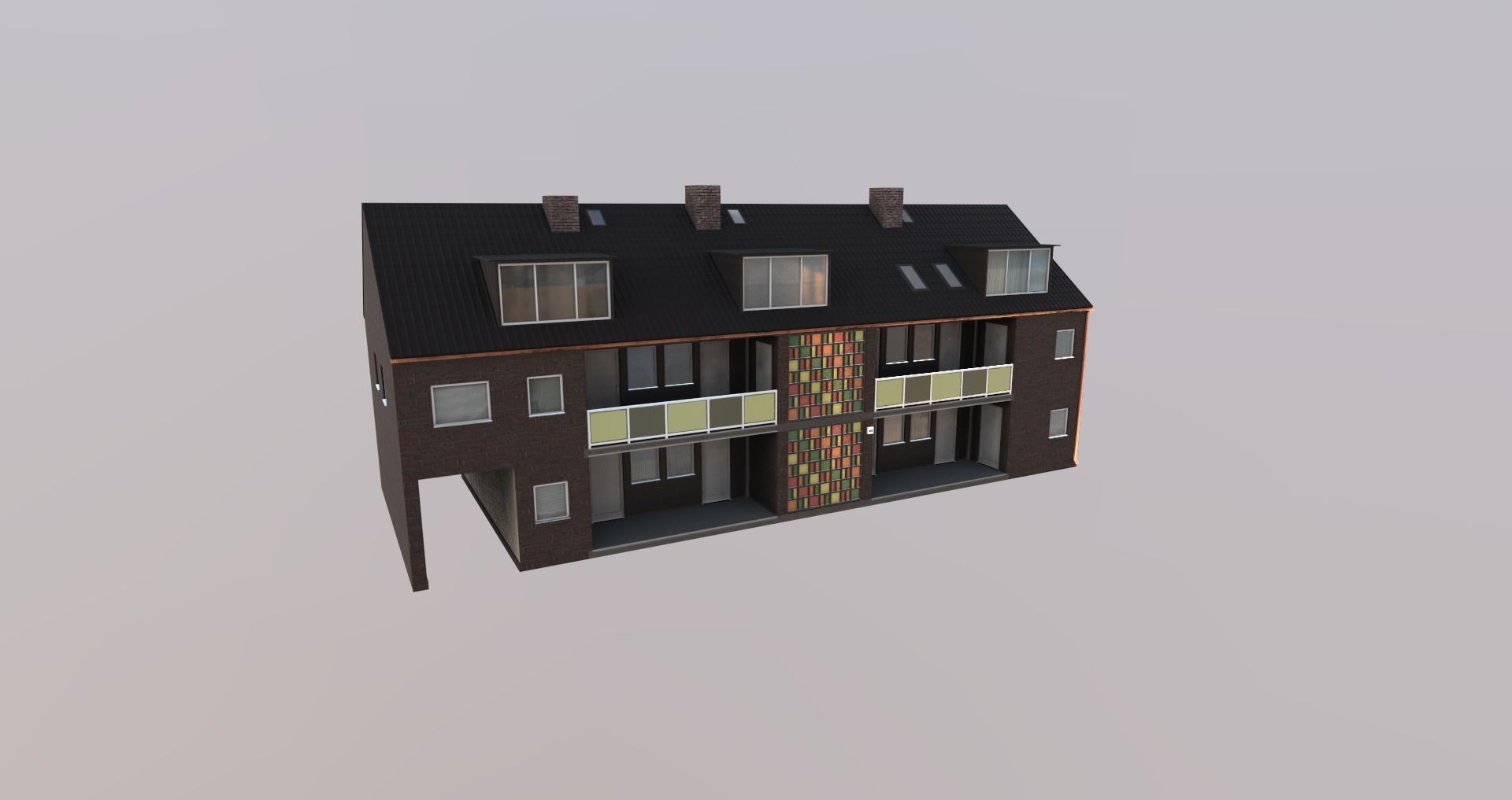 Low-Poly Background Buildings Pack Low-poly 3D model_47