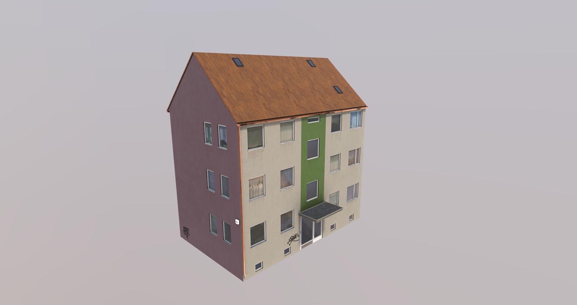 Low-Poly Background Buildings Pack Low-poly 3D model_43