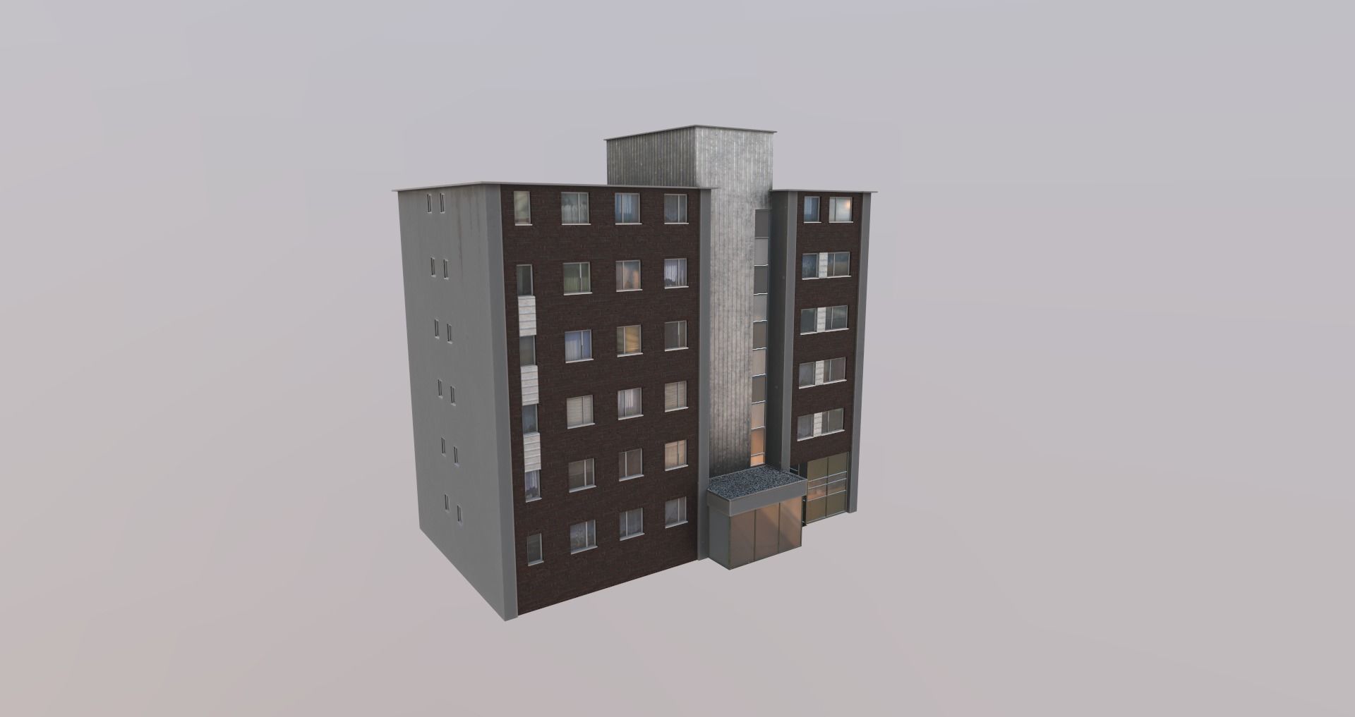 Low-Poly Background Buildings Pack Low-poly 3D model_38