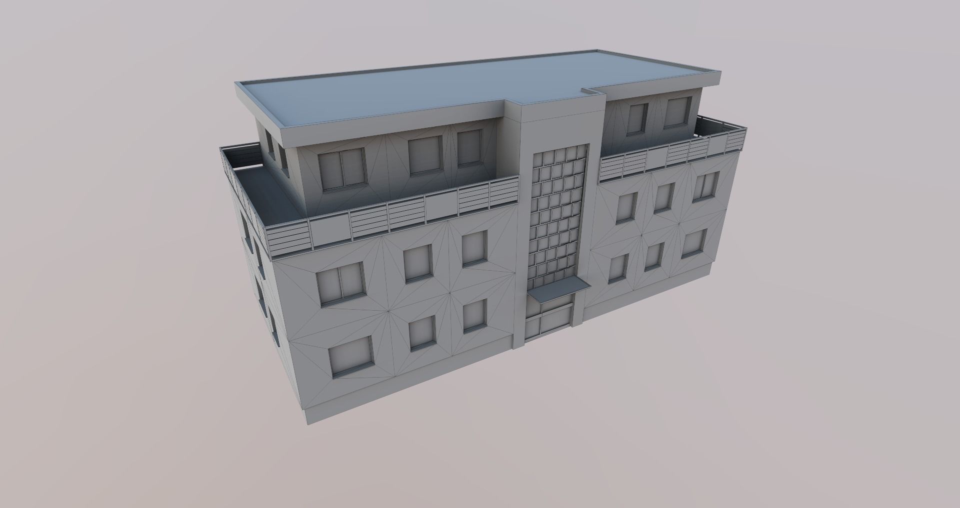 Low-Poly Background Buildings Pack Low-poly 3D model_53