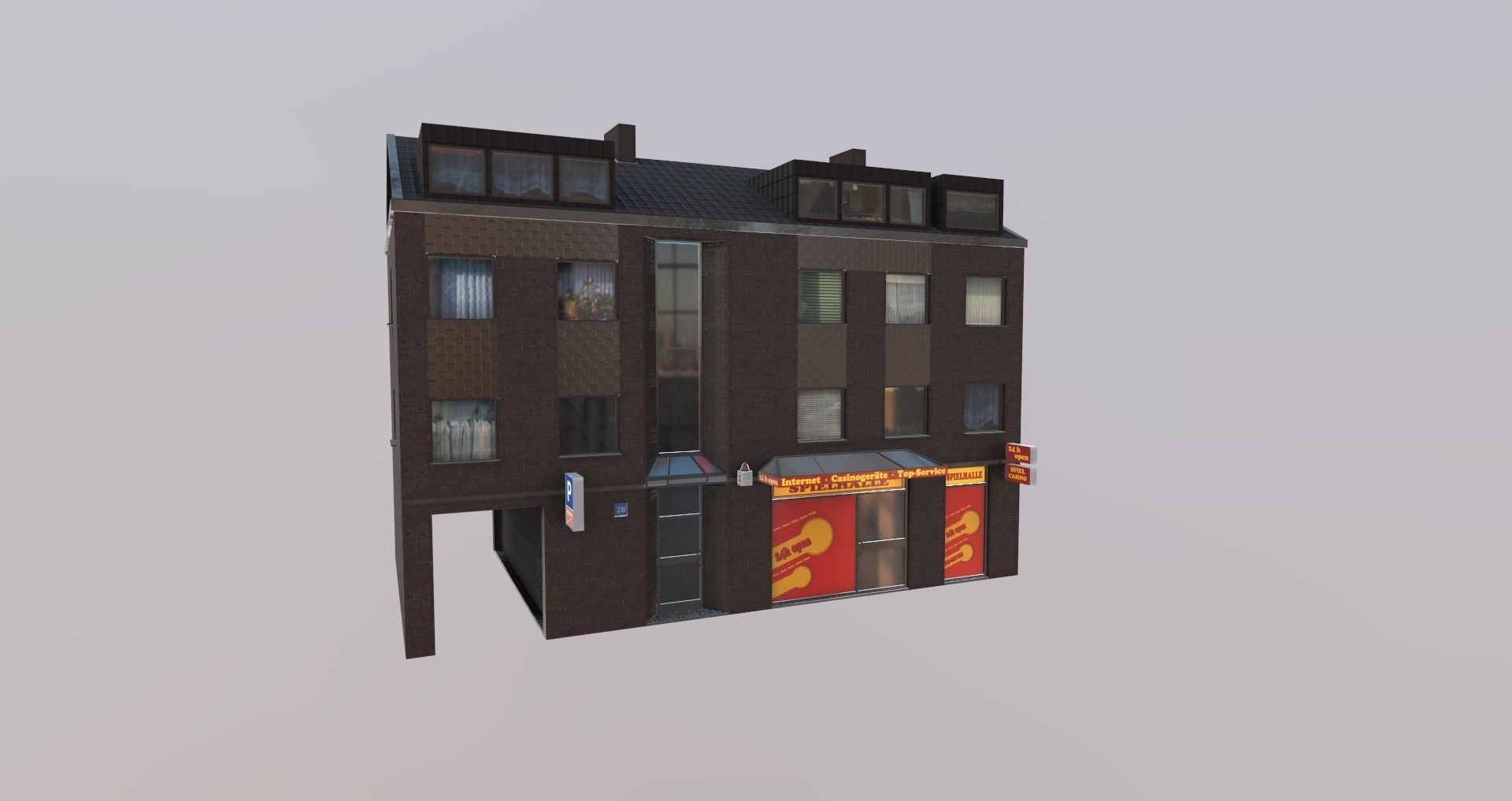 Low-Poly Background Buildings Pack Low-poly 3D model_25