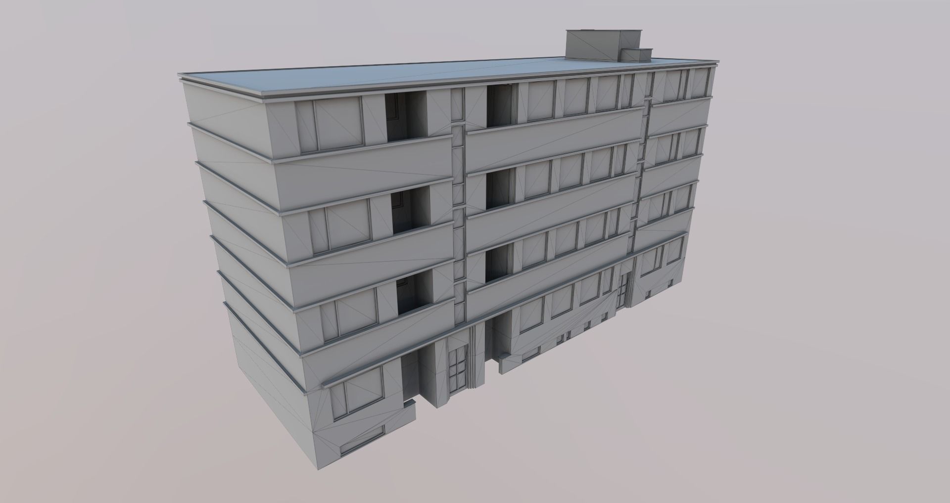 Low-Poly Background Buildings Pack Low-poly 3D model_23