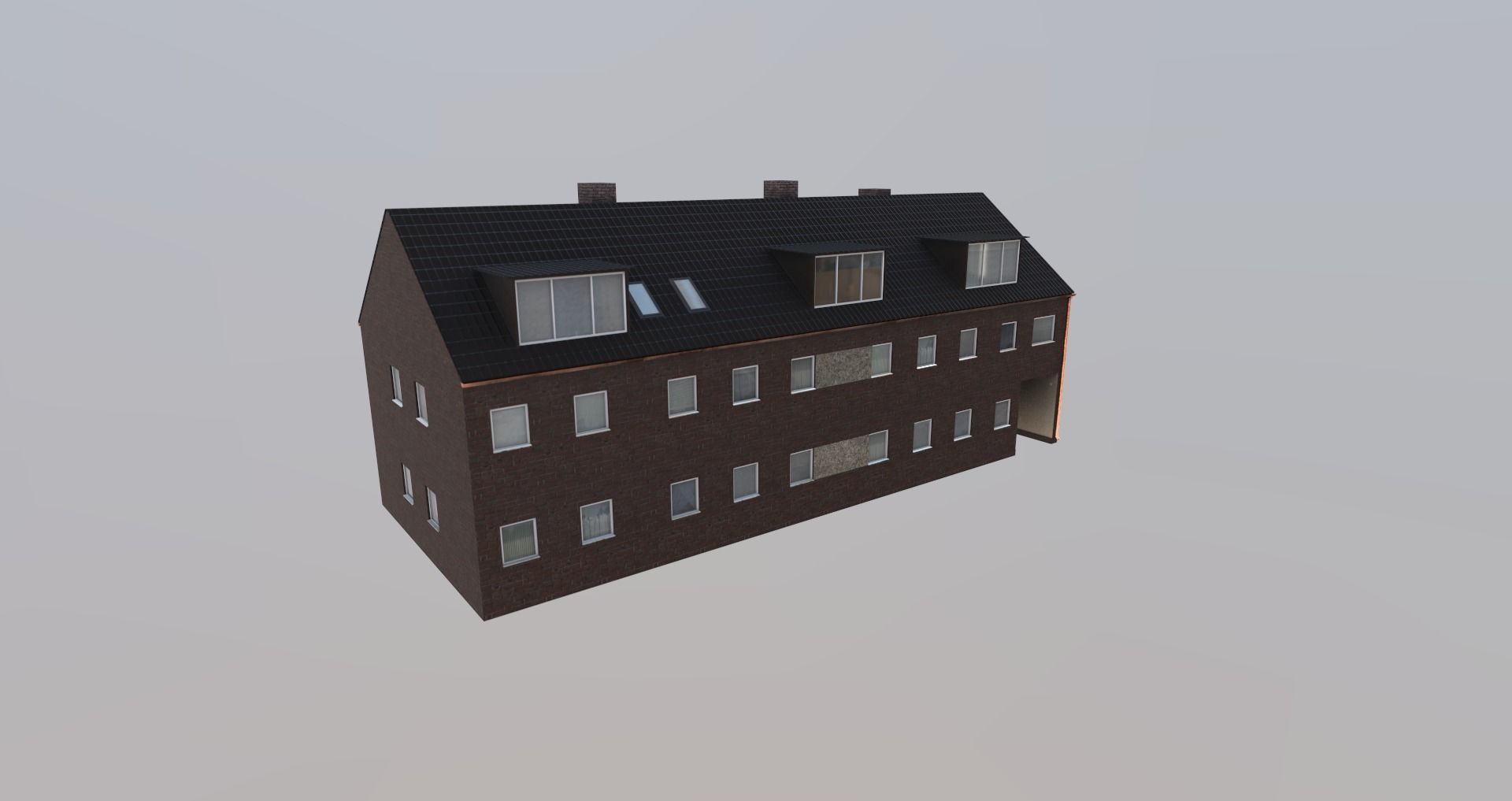 Low-Poly Background Buildings Pack Low-poly 3D model_48