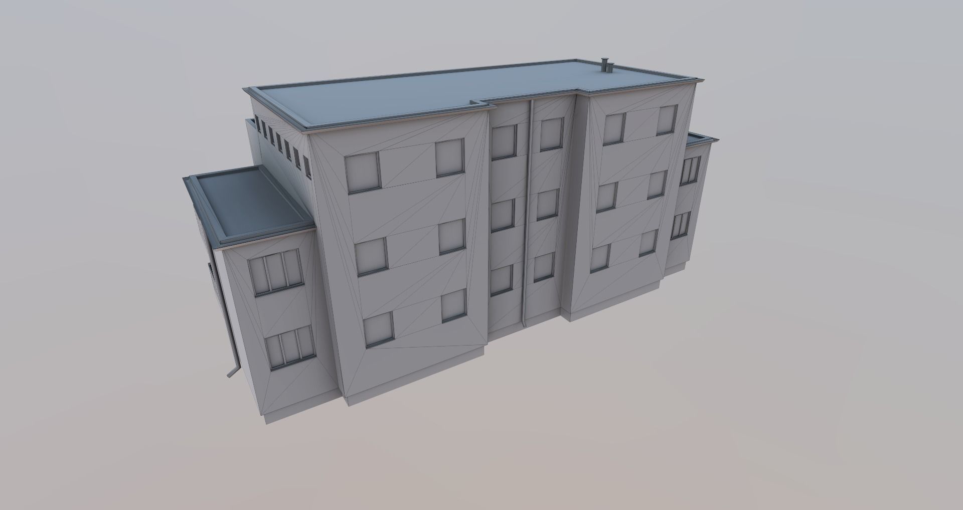 Low-Poly Background Buildings Pack Low-poly 3D model_33
