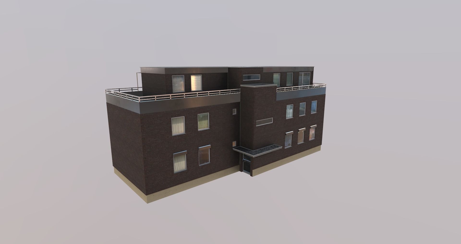 Low-Poly Background Buildings Pack Low-poly 3D model_34