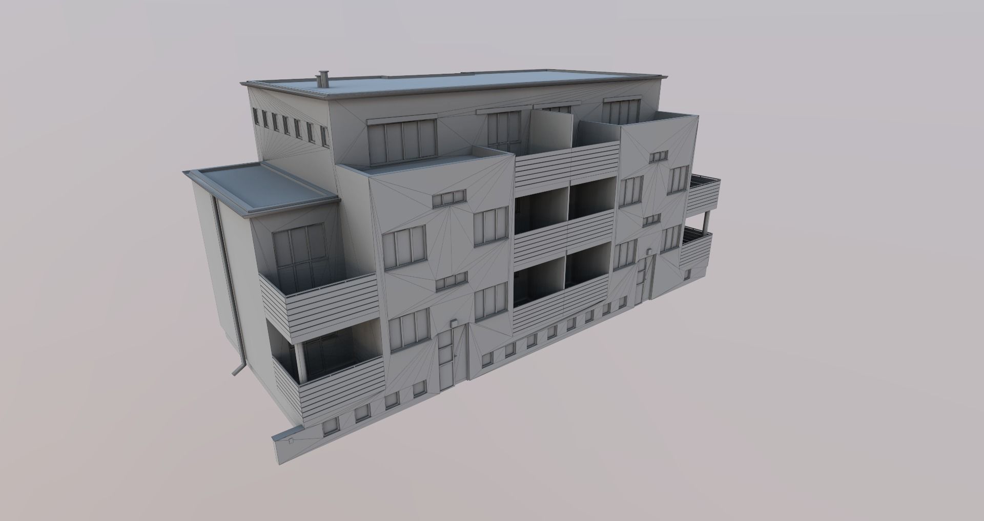 Low-Poly Background Buildings Pack Low-poly 3D model_32