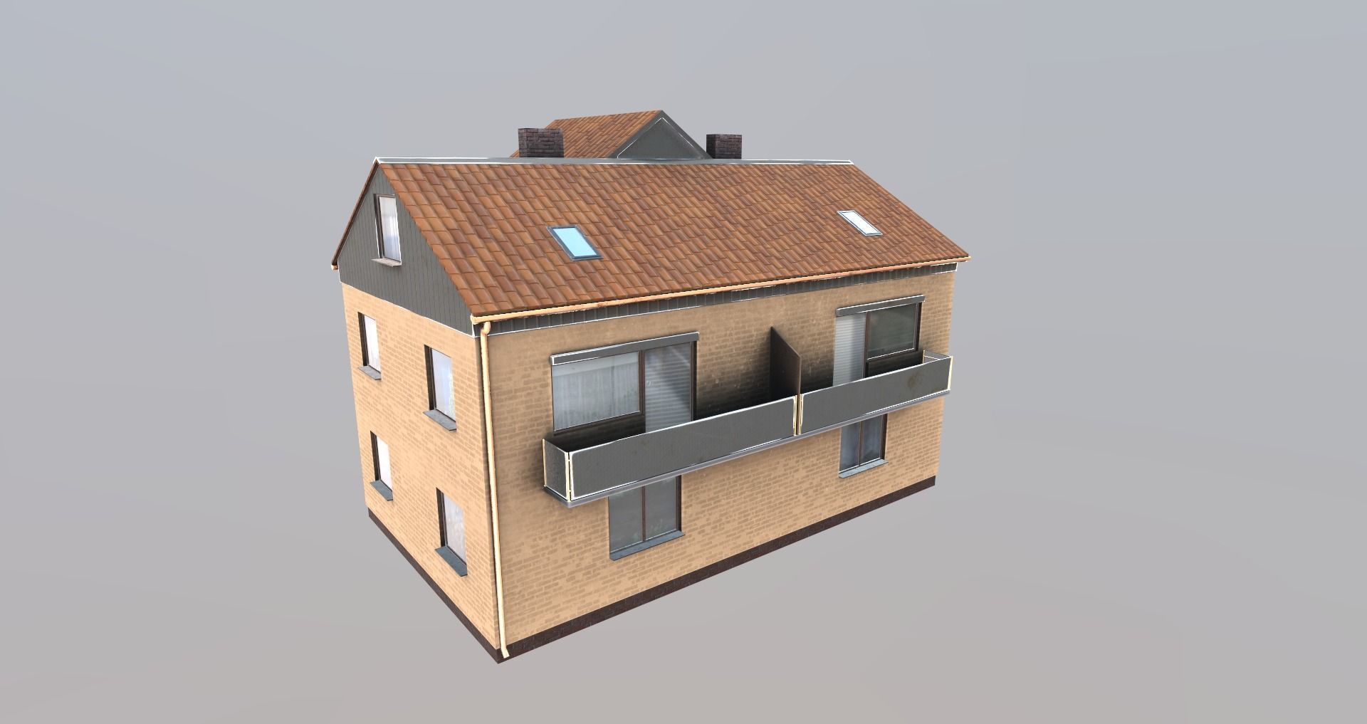 Low-Poly Background Buildings Pack Low-poly 3D model_7