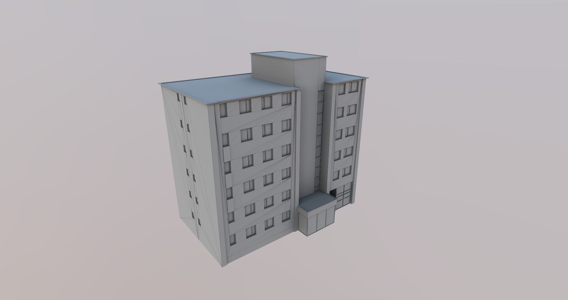 Low-Poly Background Buildings Pack Low-poly 3D model_41