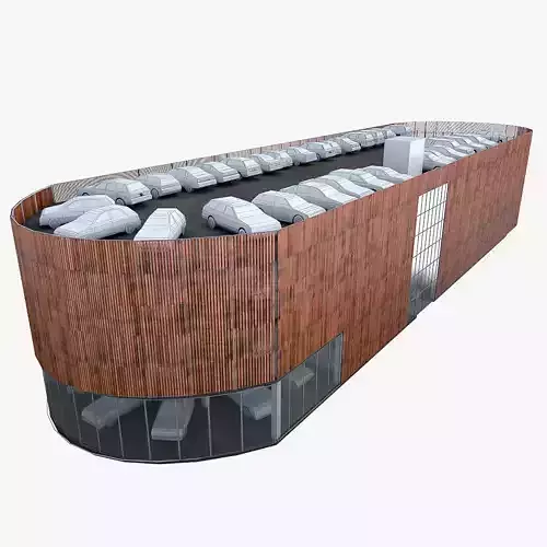 Multistory Parking Garage 02  Low-poly 3D model