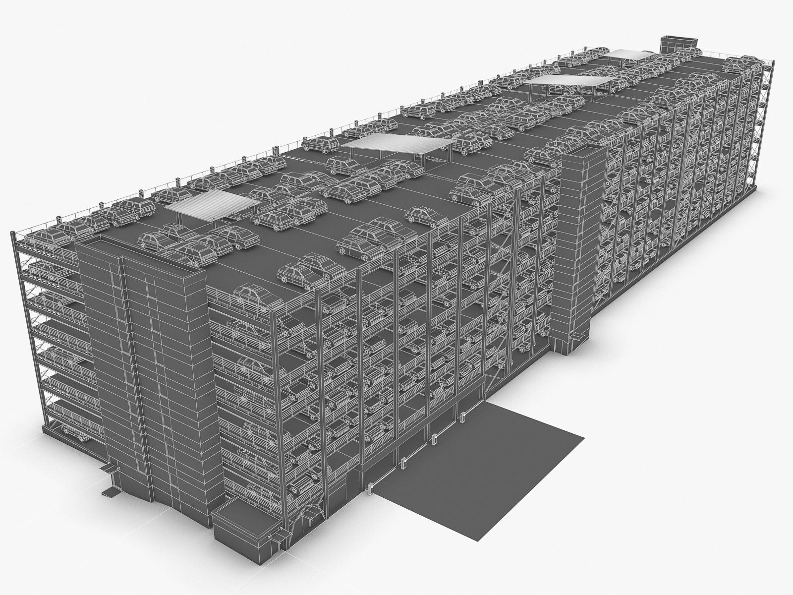 Multistory Parking Garage 01  Low-poly 3D model_4