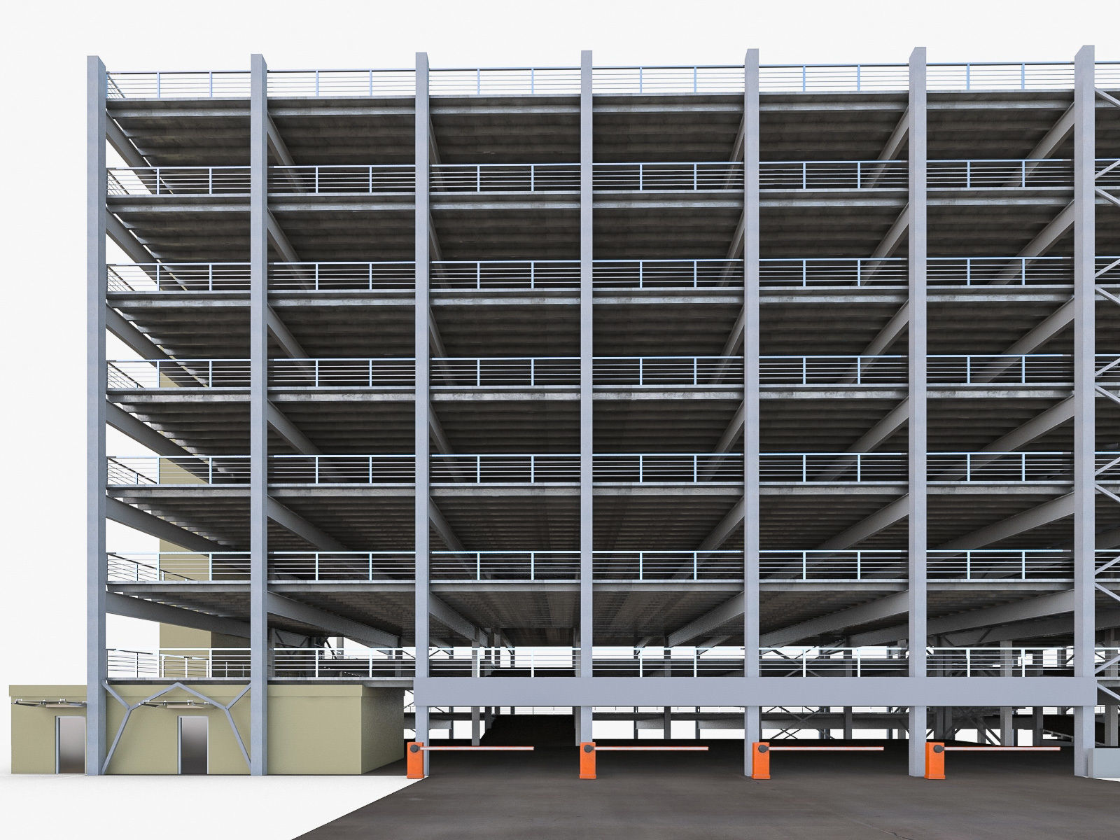 Multistory Parking Garage 01  Low-poly 3D model_11