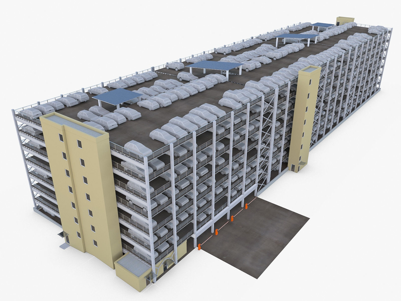 Multistory Parking Garage 01  Low-poly 3D model_12