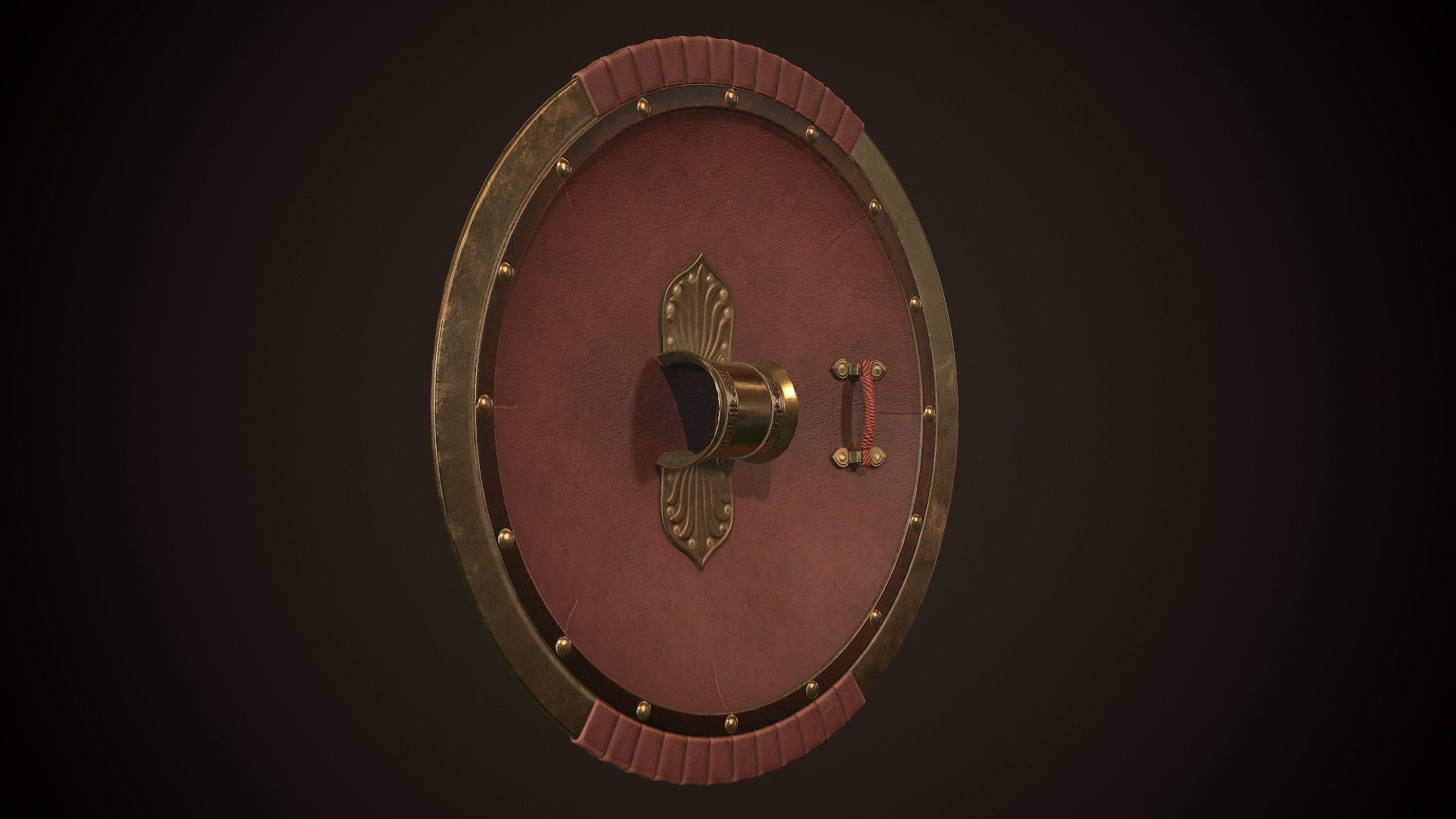 Hoplite Shield Cerberus Low-poly 3D model_10