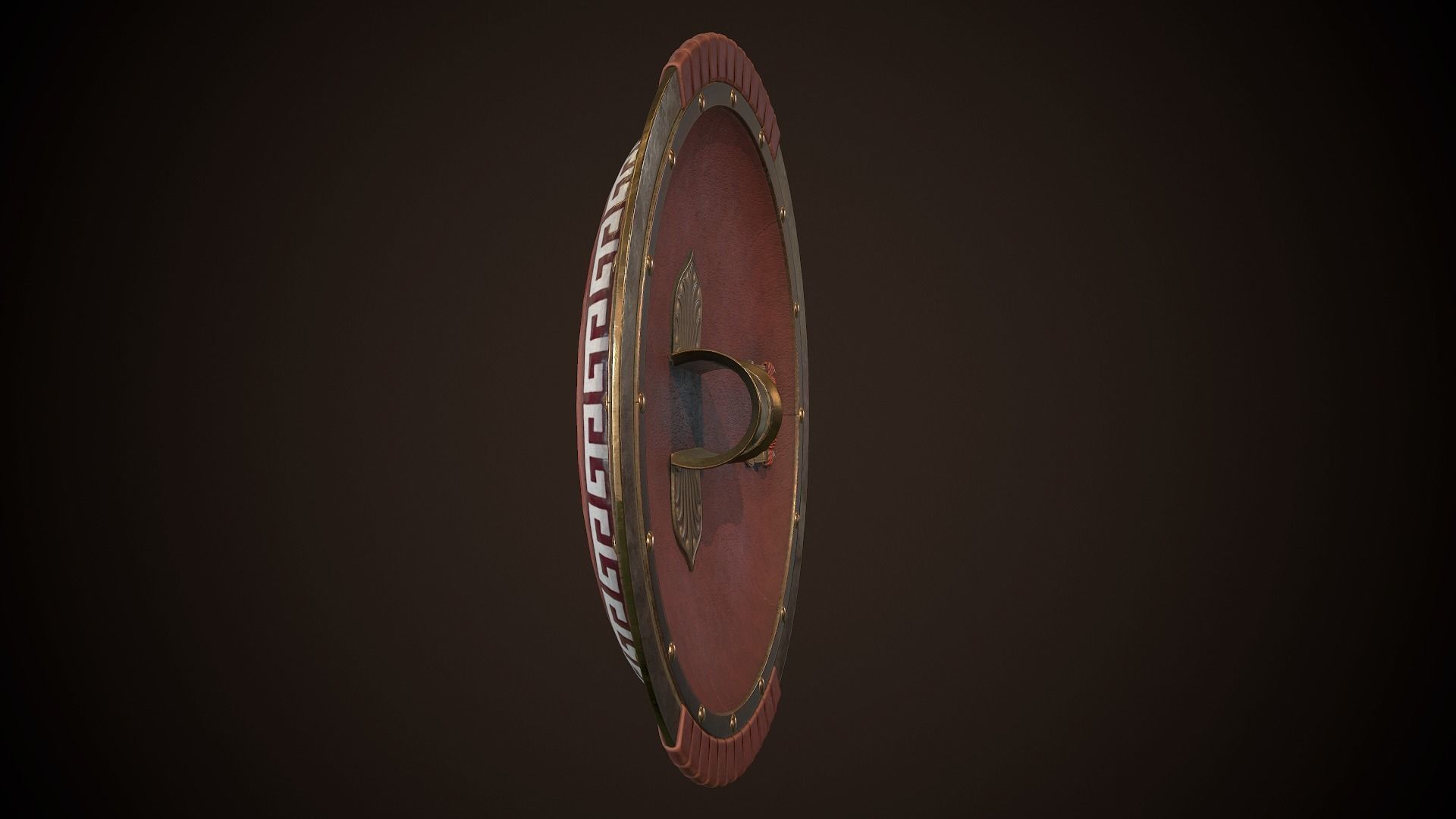 Hoplite Shield Cerberus Low-poly 3D model_8