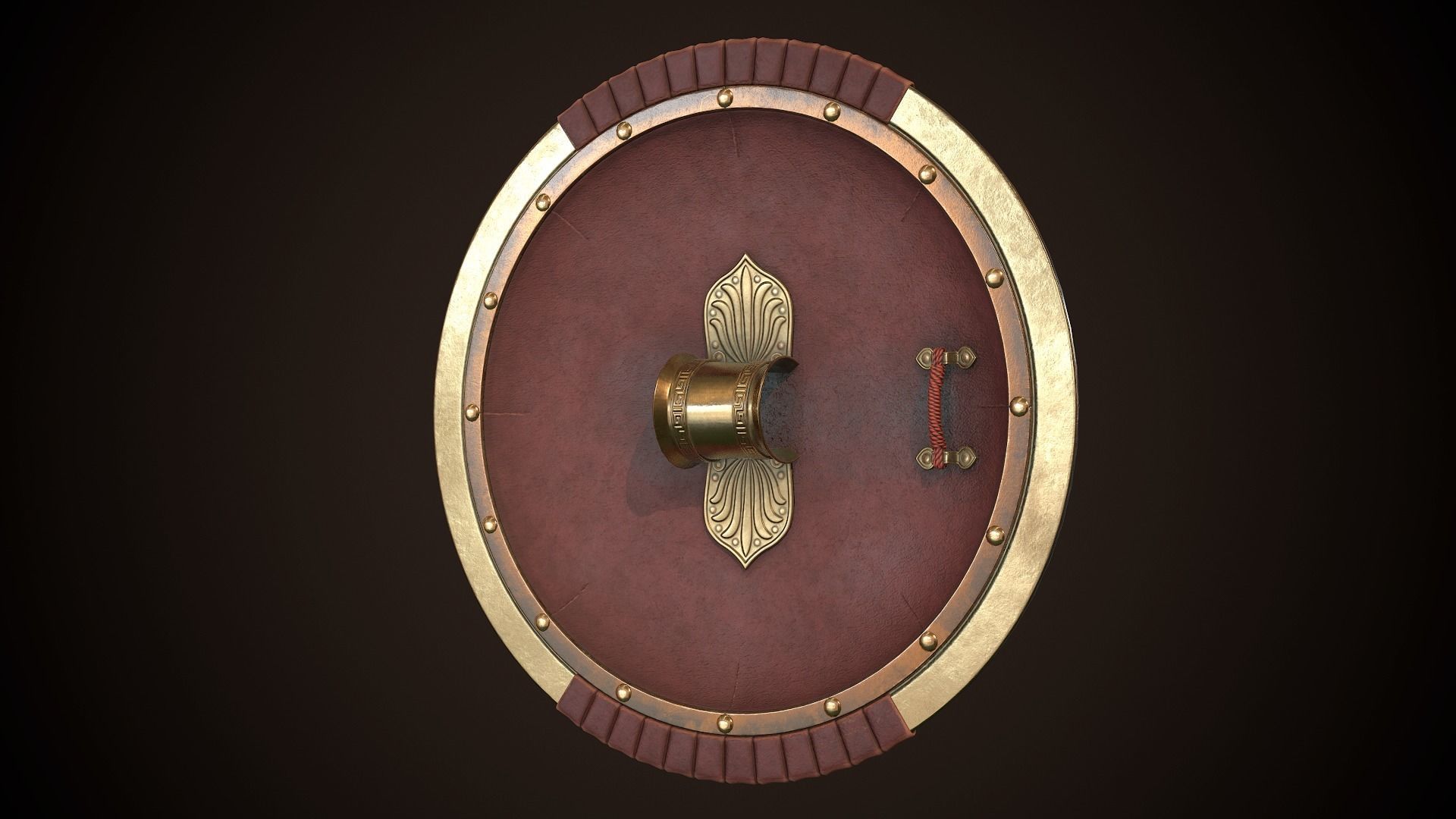 Hoplite Shield Cerberus Low-poly 3D model_15