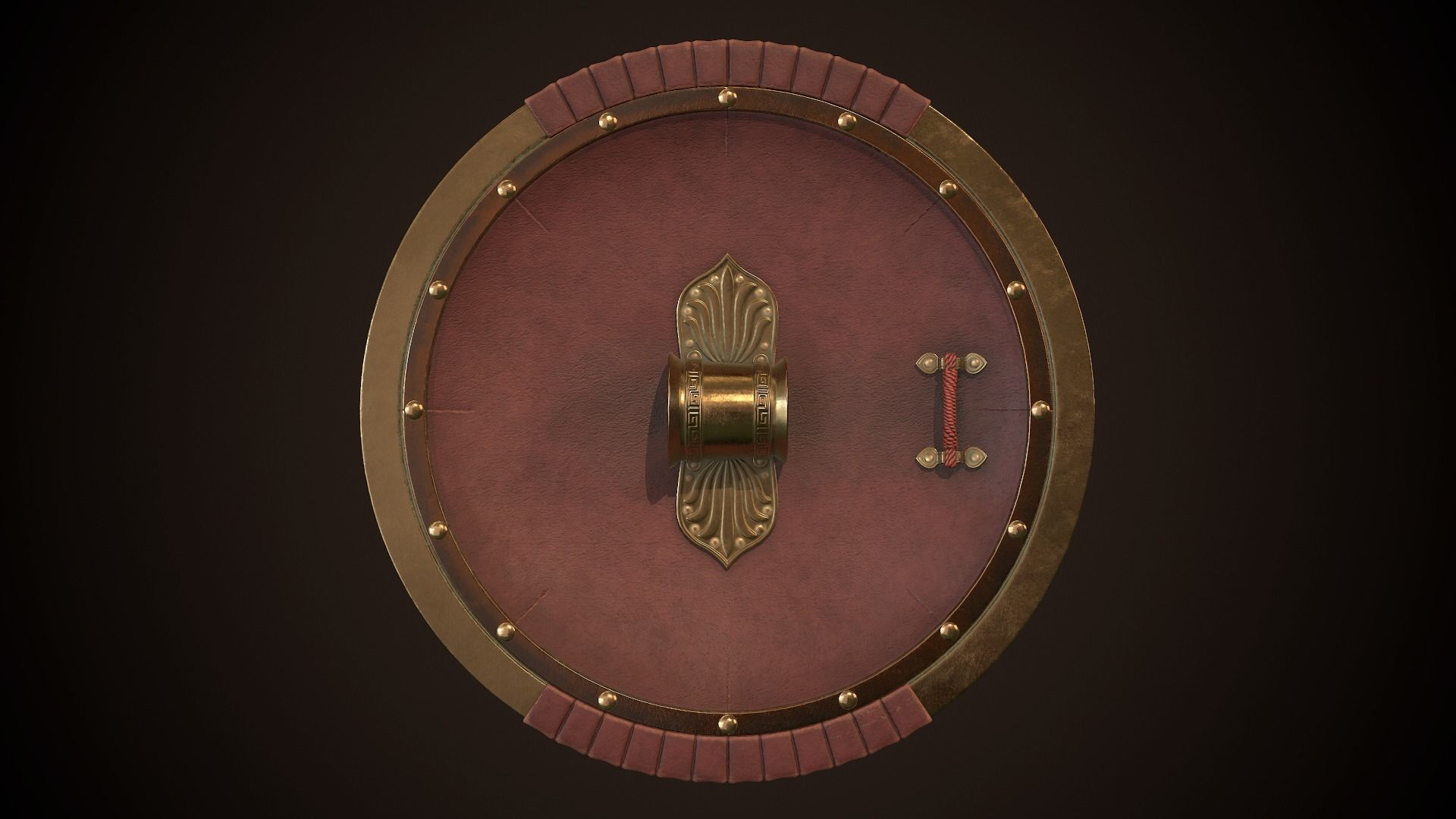 Hoplite Shield Cerberus Low-poly 3D model_13