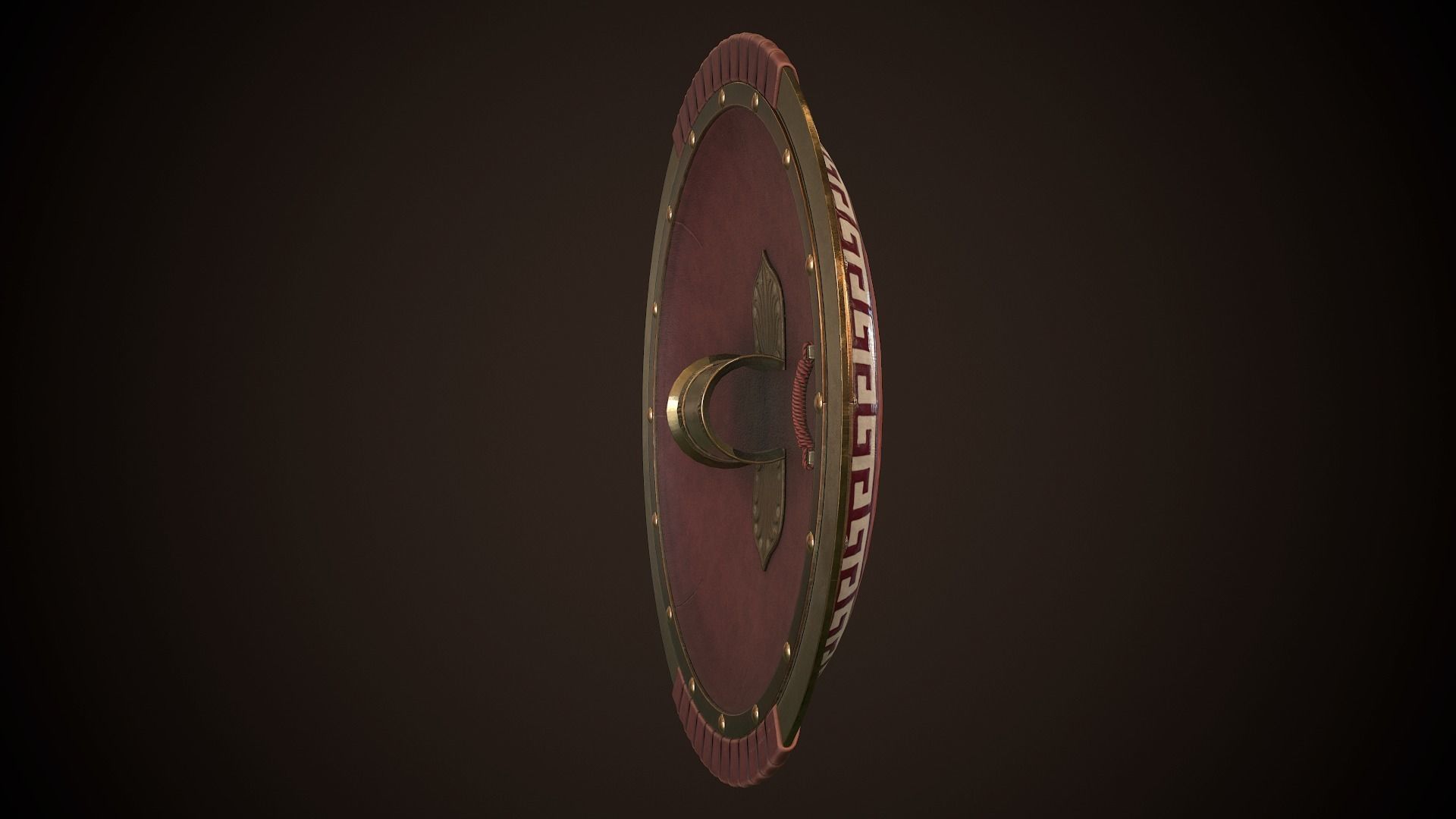 Hoplite Shield Cerberus Low-poly 3D model_18