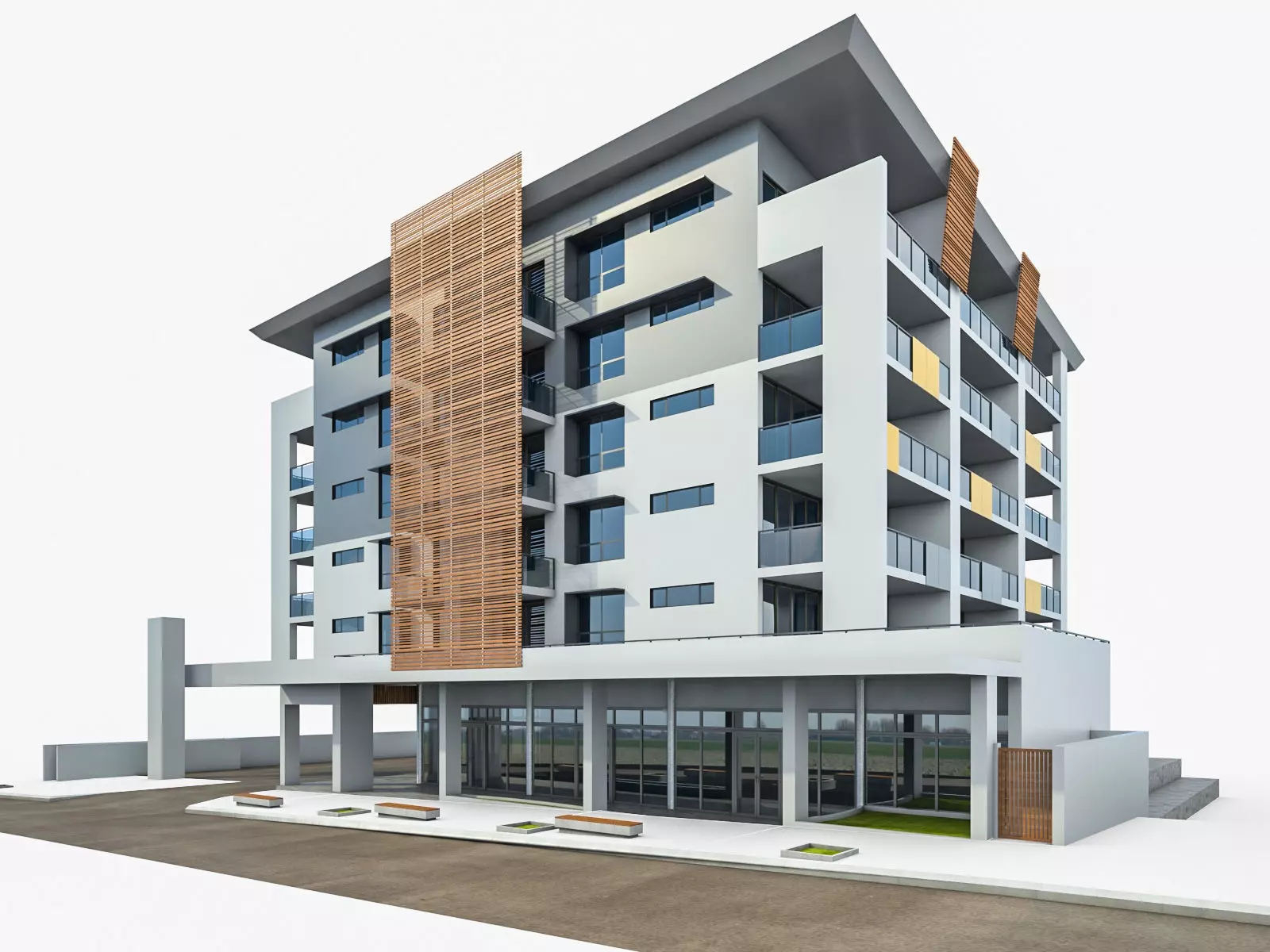 3D model Modern Apartment Building 03 VR / AR / low-poly | CGTrader