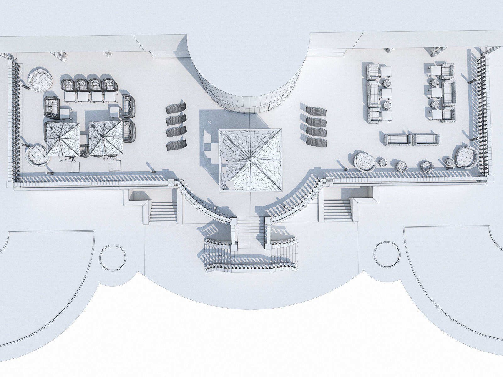 Luxury Terrace with Furniture  Low-poly 3D model_17