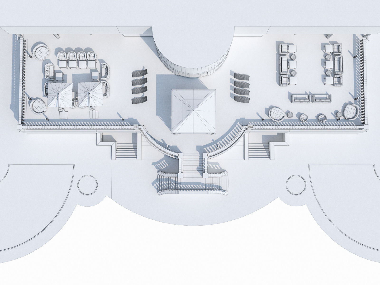 Luxury Terrace with Furniture  Low-poly 3D model_18