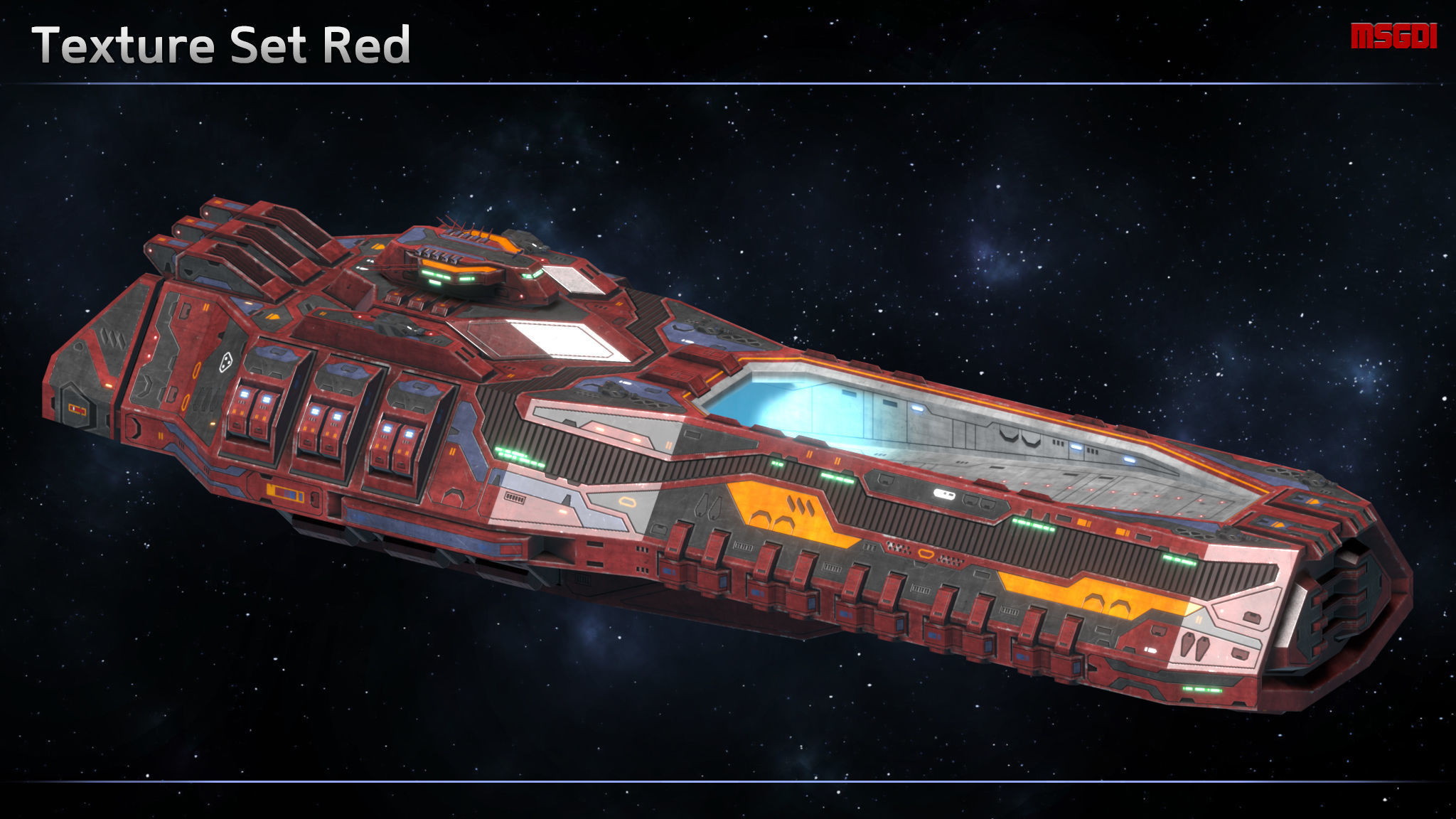 Spaceship Light Carrier Hatchet Low-poly 3D model_10