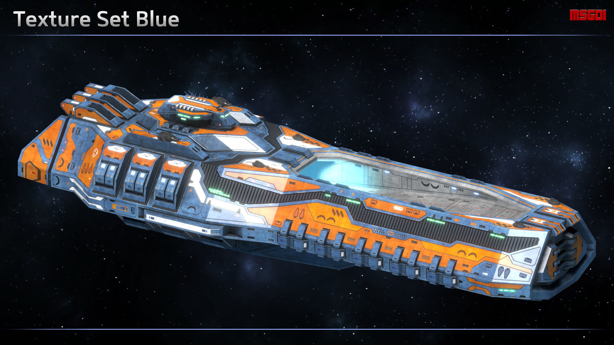 Spaceship Light Carrier Hatchet Low-poly 3D model_8