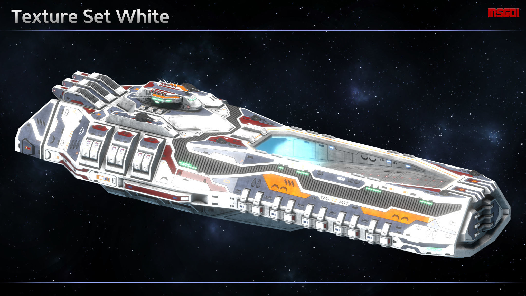 Spaceship Light Carrier Hatchet Low-poly 3D model_11