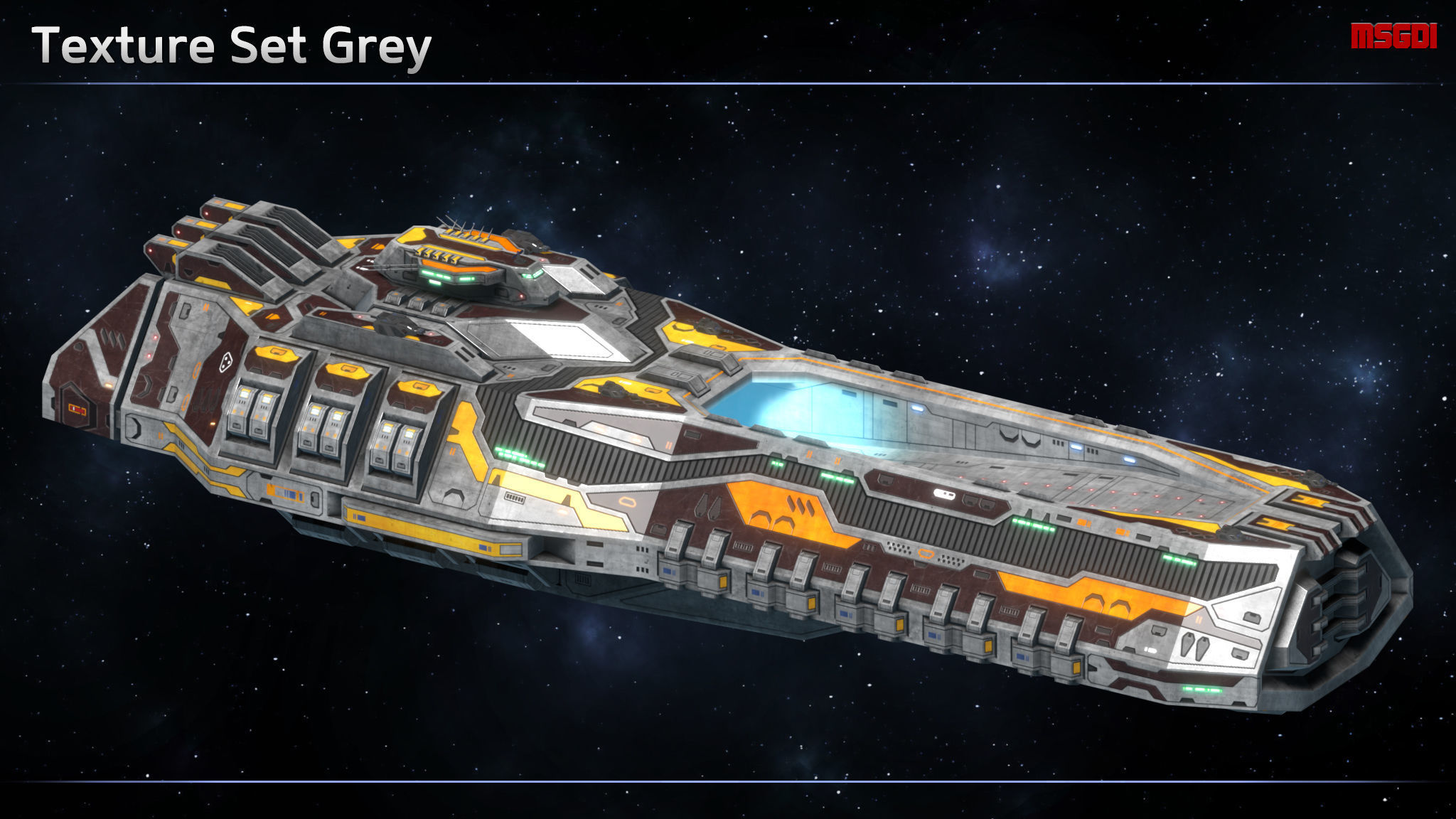 Spaceship Light Carrier Hatchet Low-poly 3D model_9