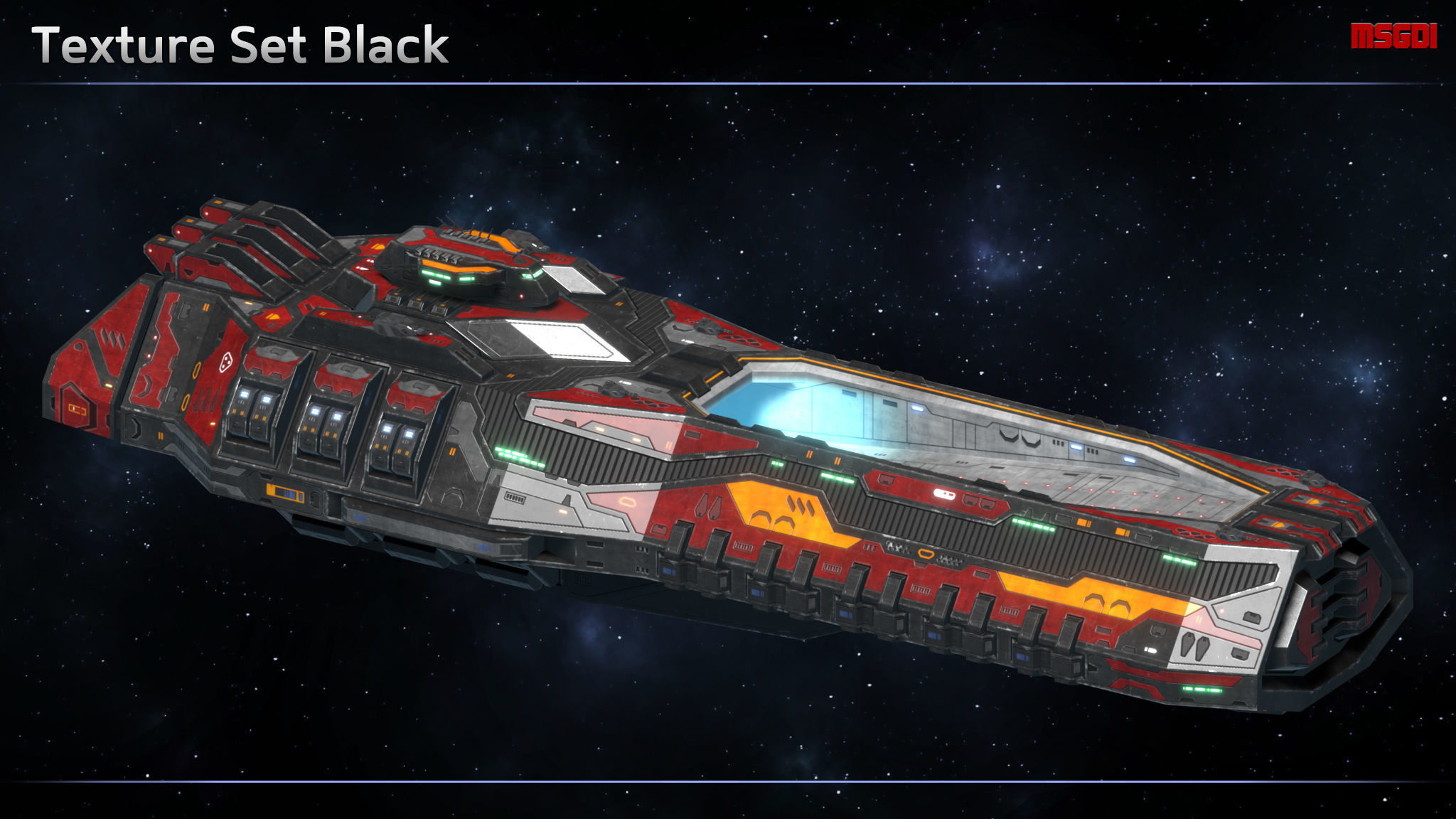 Spaceship Light Carrier Hatchet Low-poly 3D model_7