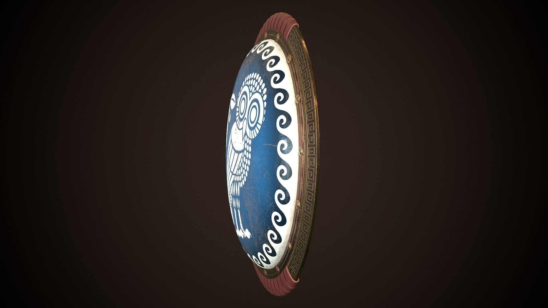 Hoplite Shield Athens Low-poly 3D model_6