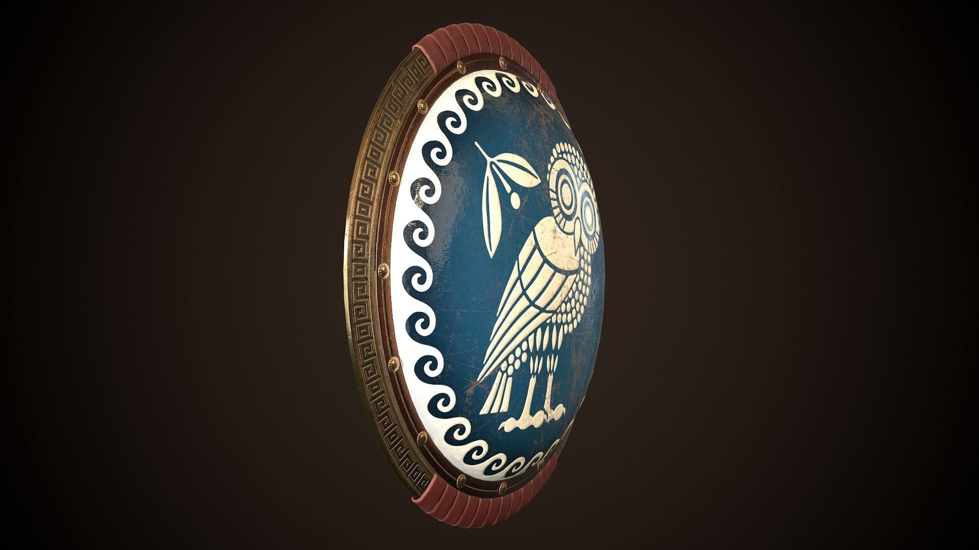Hoplite Shield Athens Low-poly 3D model_21