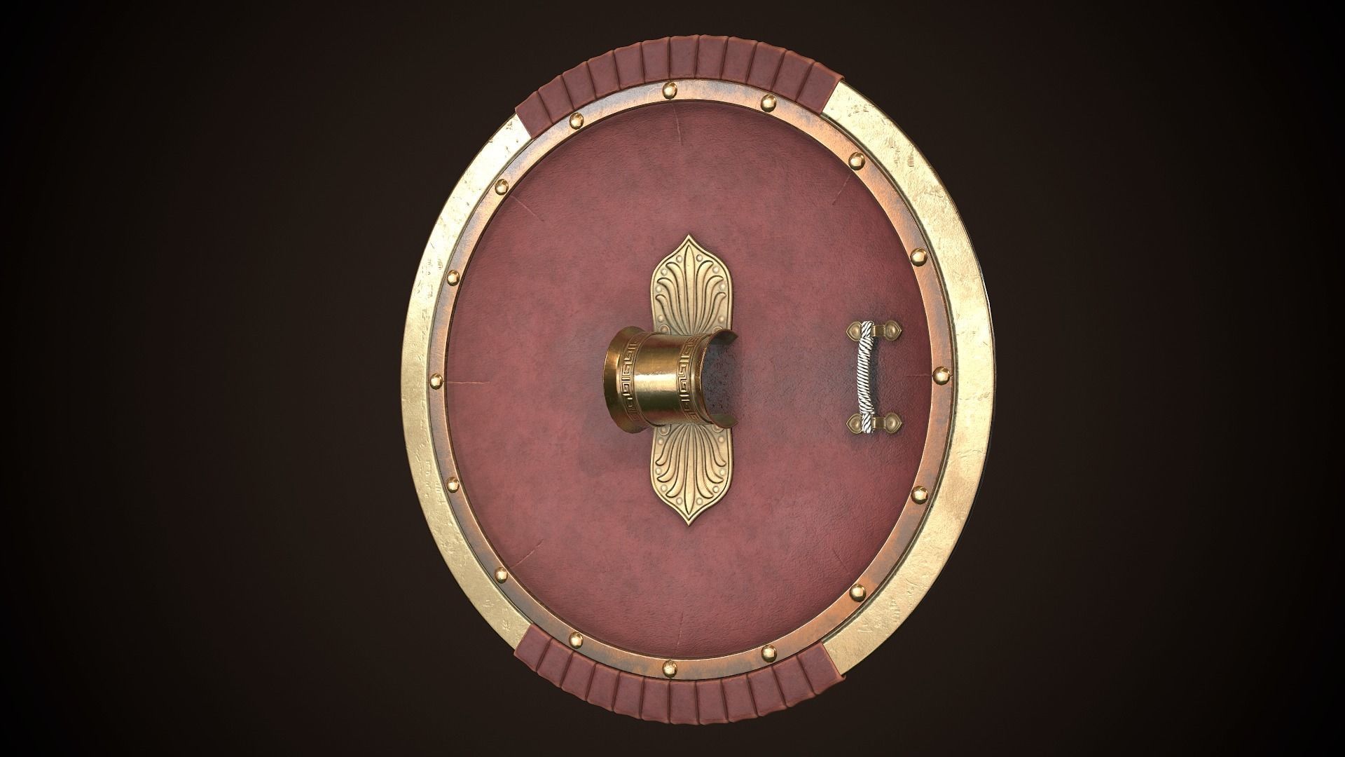 Hoplite Shield Athens Low-poly 3D model_15