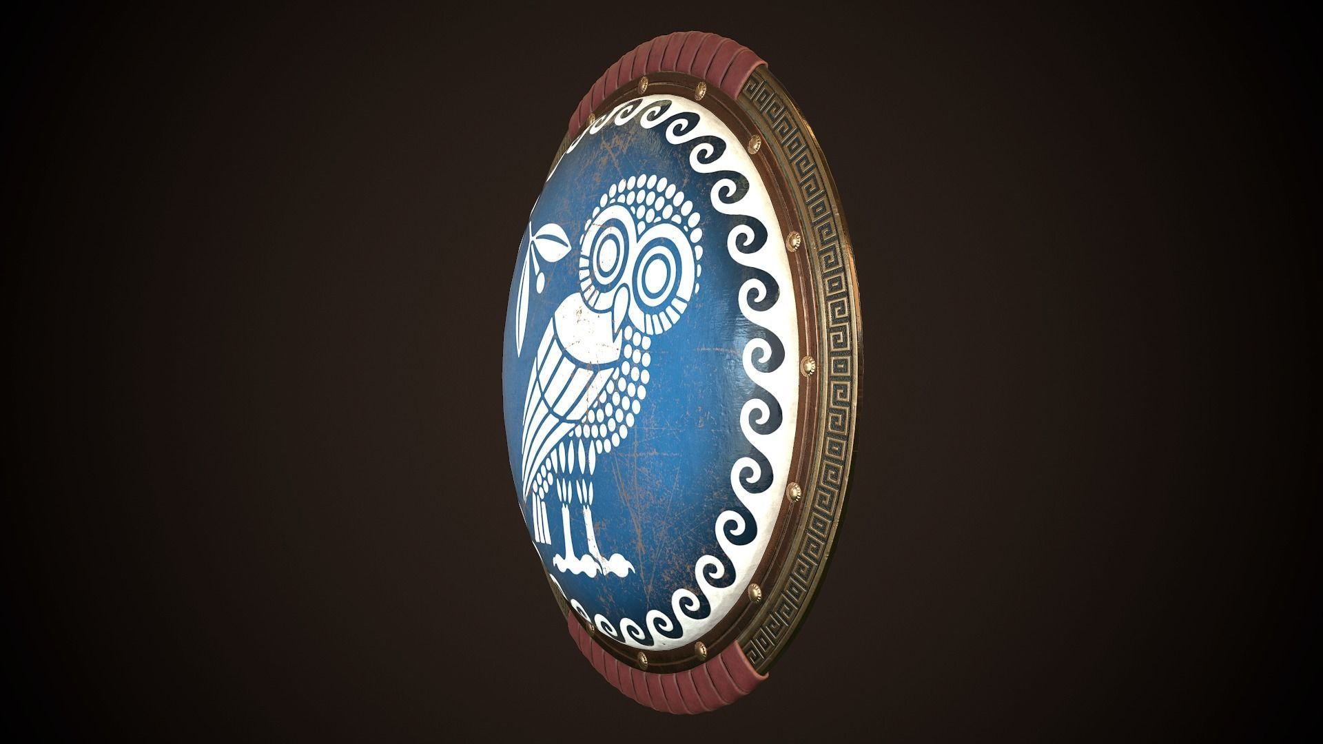 Hoplite Shield Athens Low-poly 3D model_5