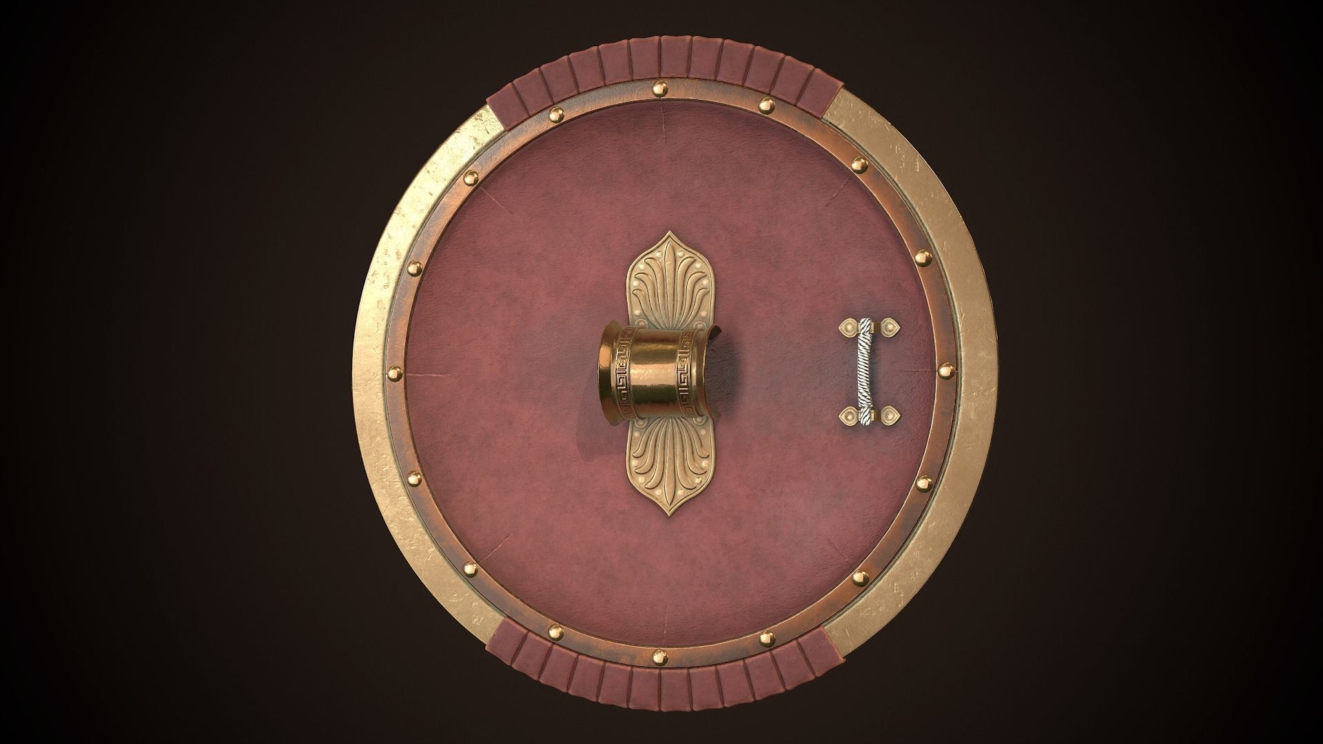 Hoplite Shield Athens Low-poly 3D model_14