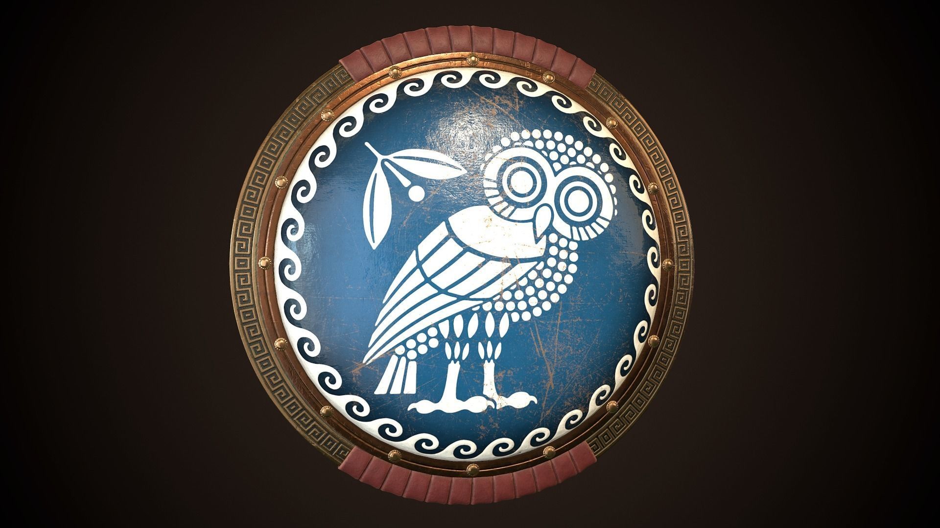 Hoplite Shield Athens Low-poly 3D model_24