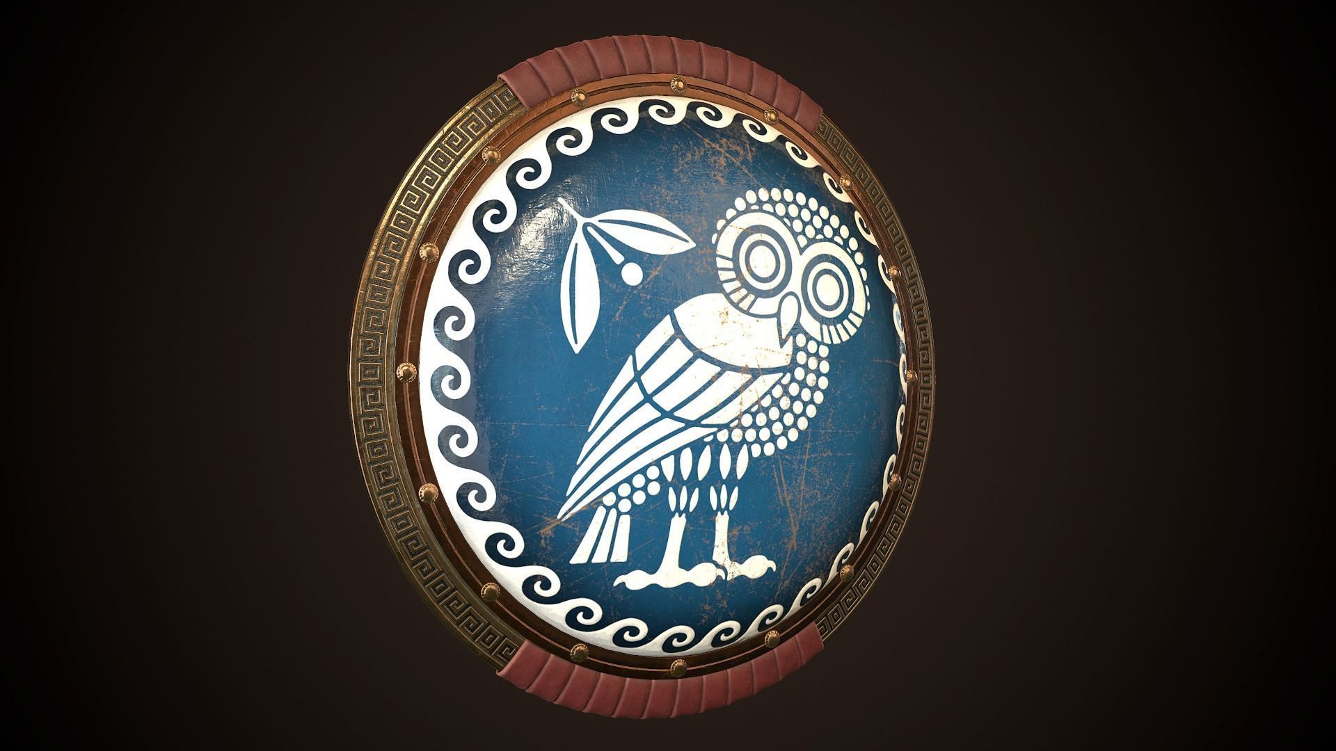 Hoplite Shield Athens Low-poly 3D model_23