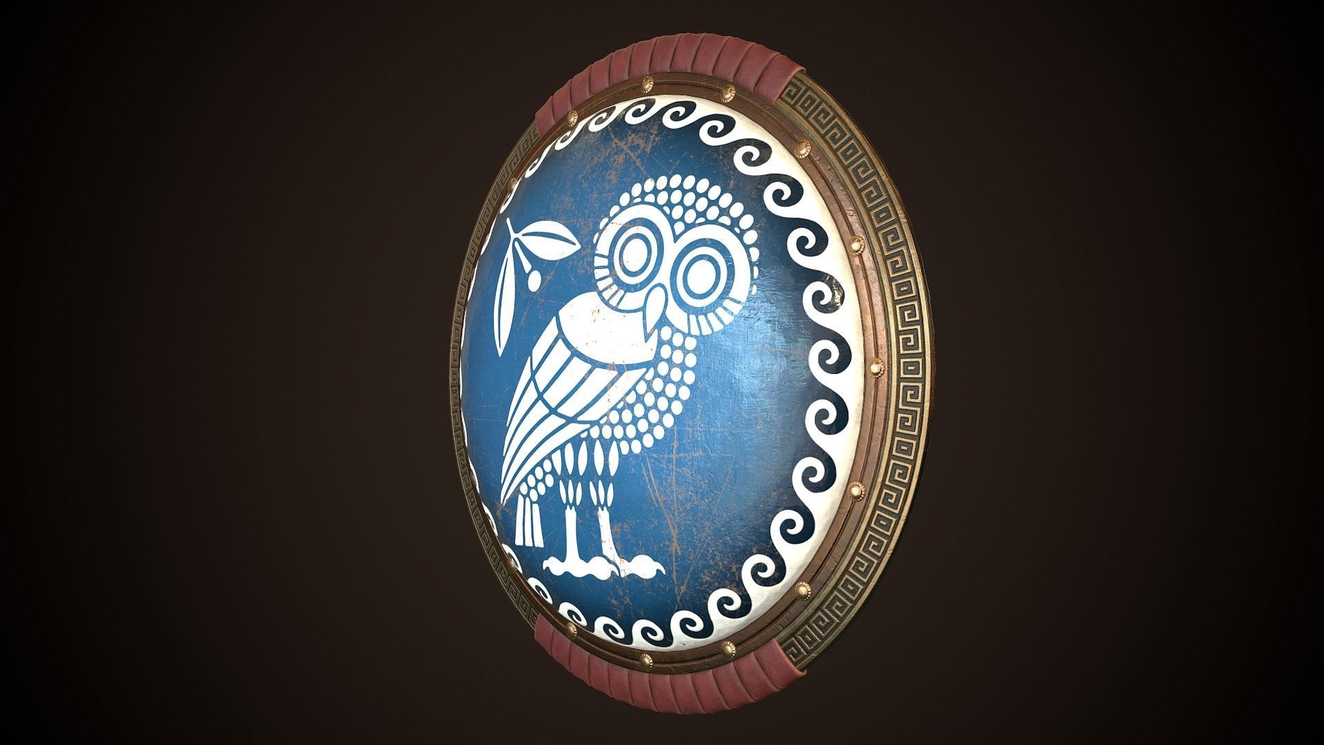Hoplite Shield Athens Low-poly 3D model_4